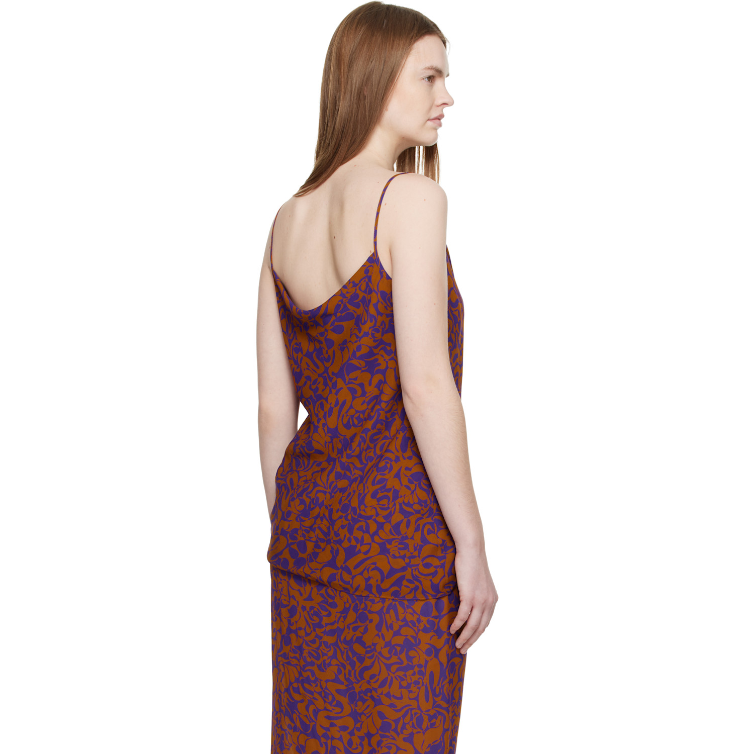  Dries Van Noten Purple & Orange Pattern Camisole 