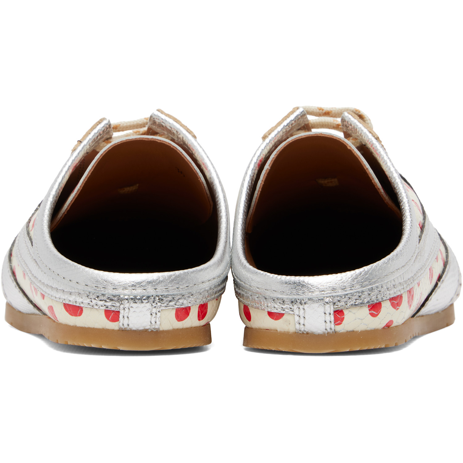 Dries Van Noten Brown & Silver Leather Mule Sneakers 
