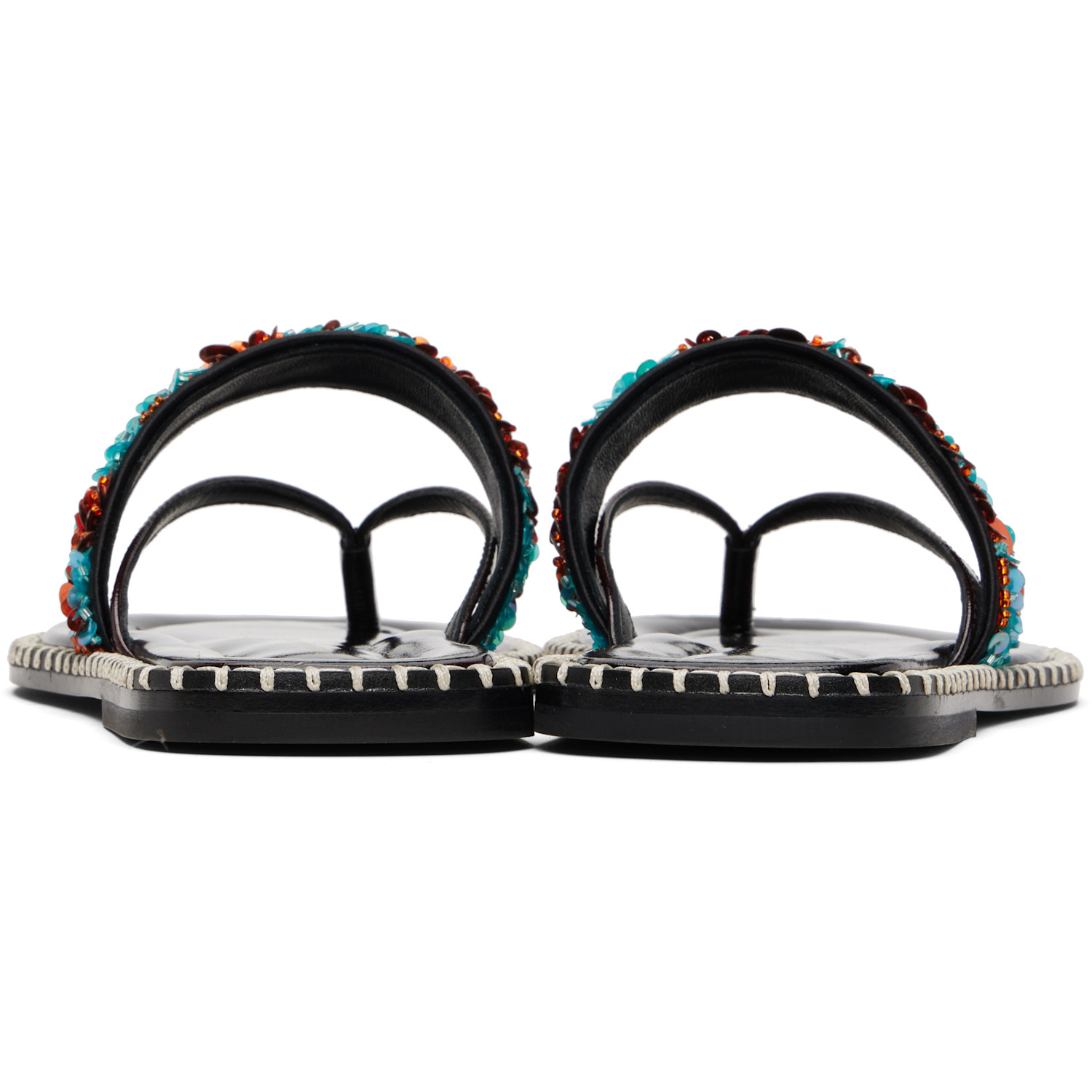  Dries Van Noten Blue & Orange Embellished Sandals 