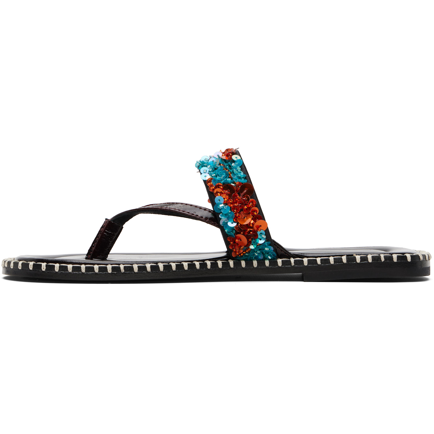  Dries Van Noten Blue & Orange Embellished Sandals 