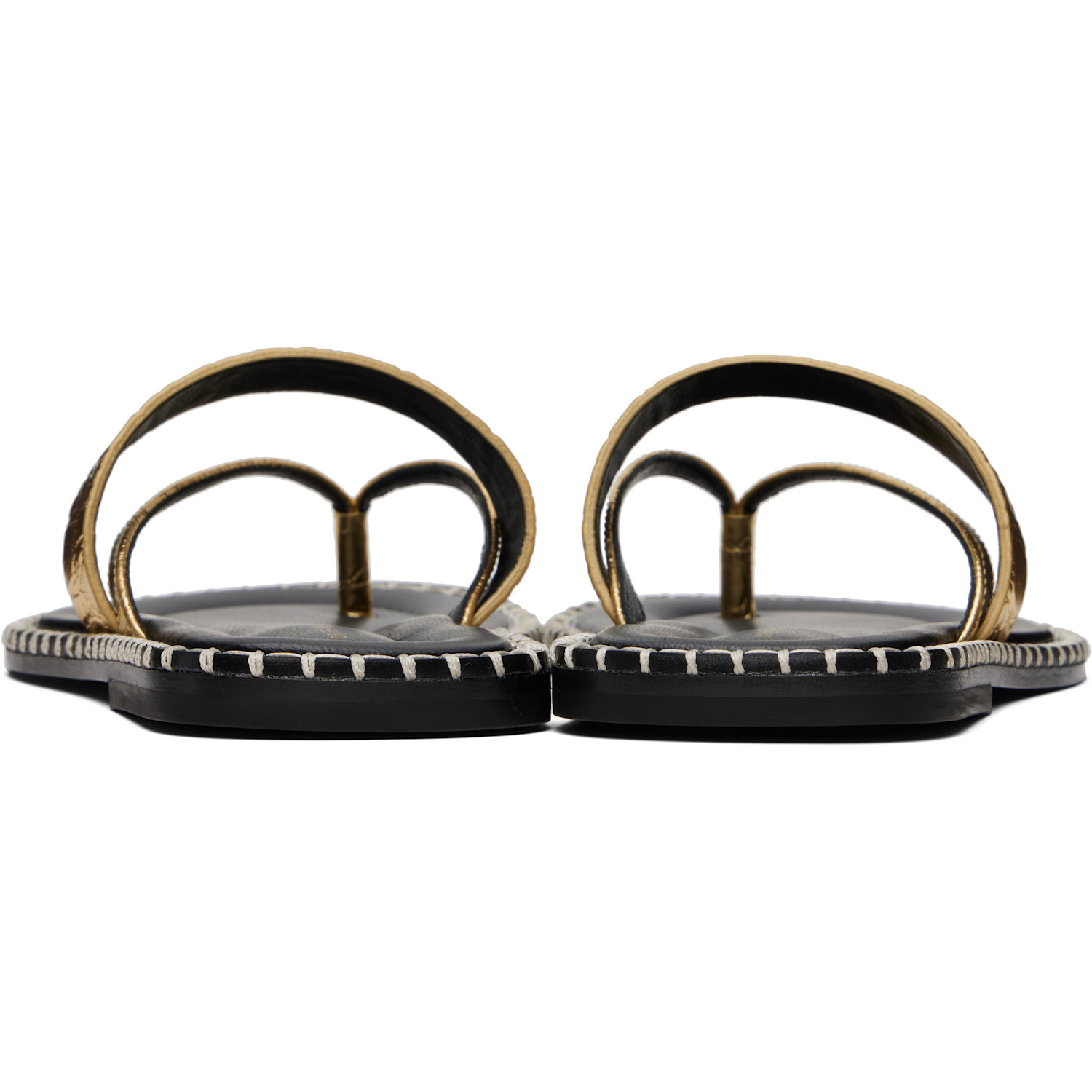  Dries Van Noten Gold Leather Sandals 