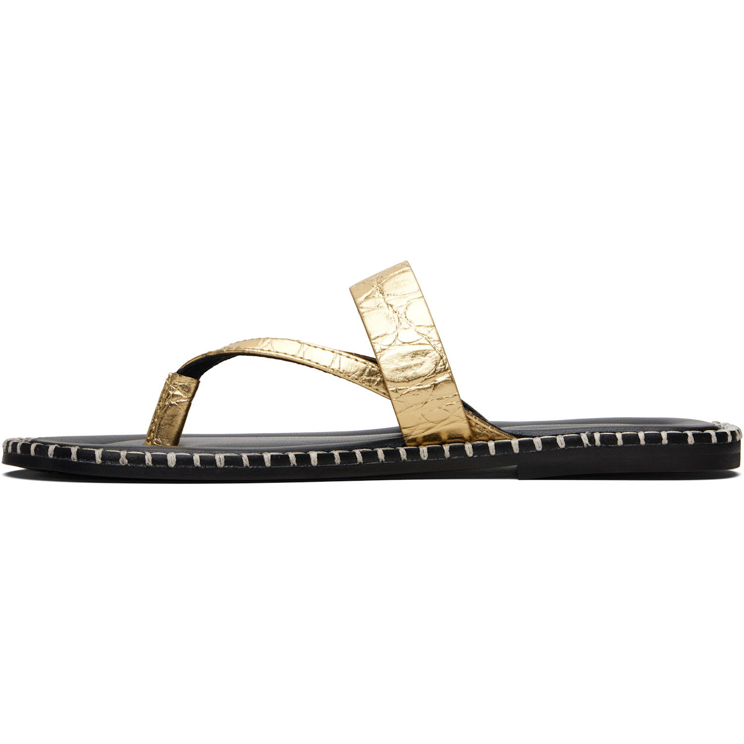  Dries Van Noten Gold Leather Sandals 