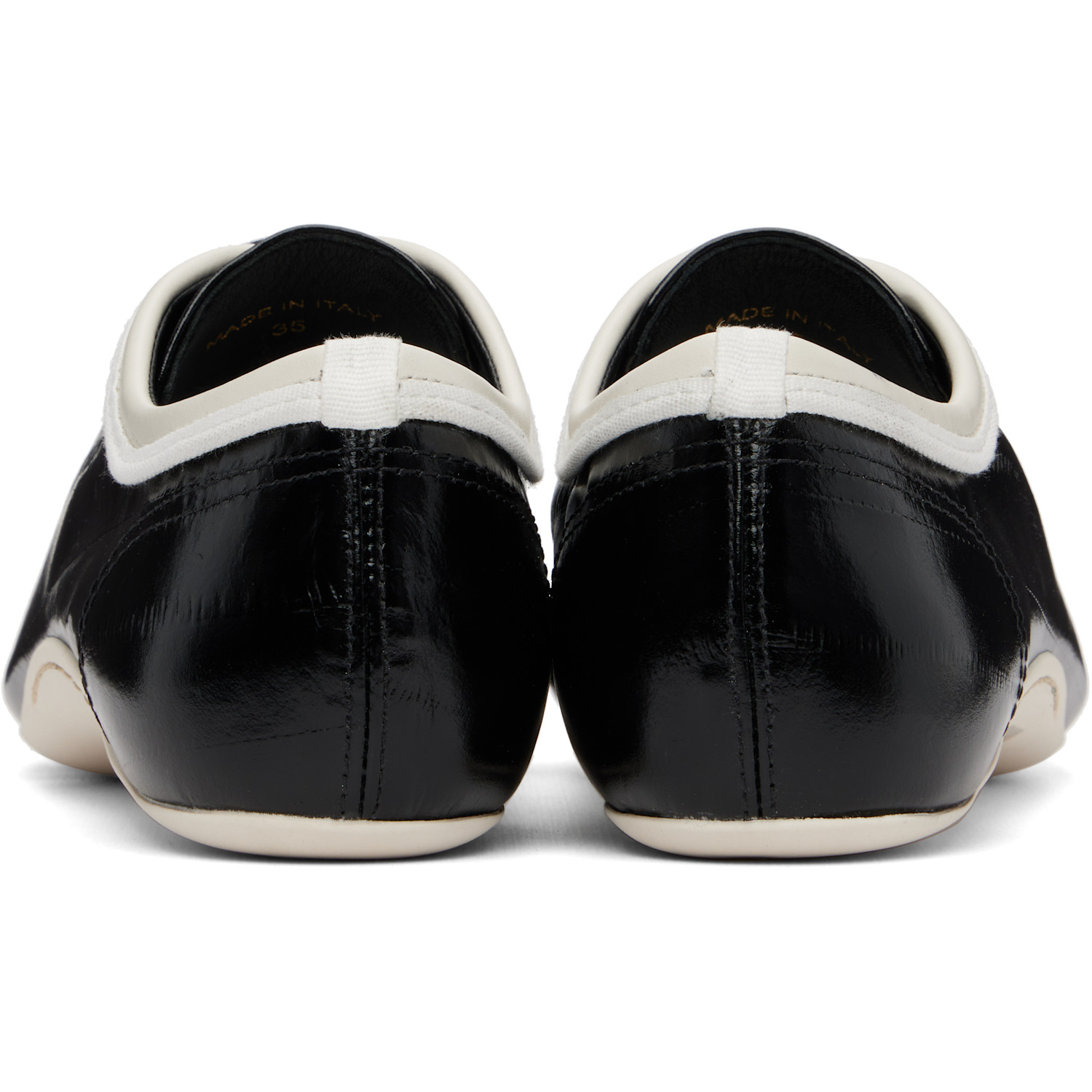  Dries Van Noten Black Leather Ballerina Sneakers 