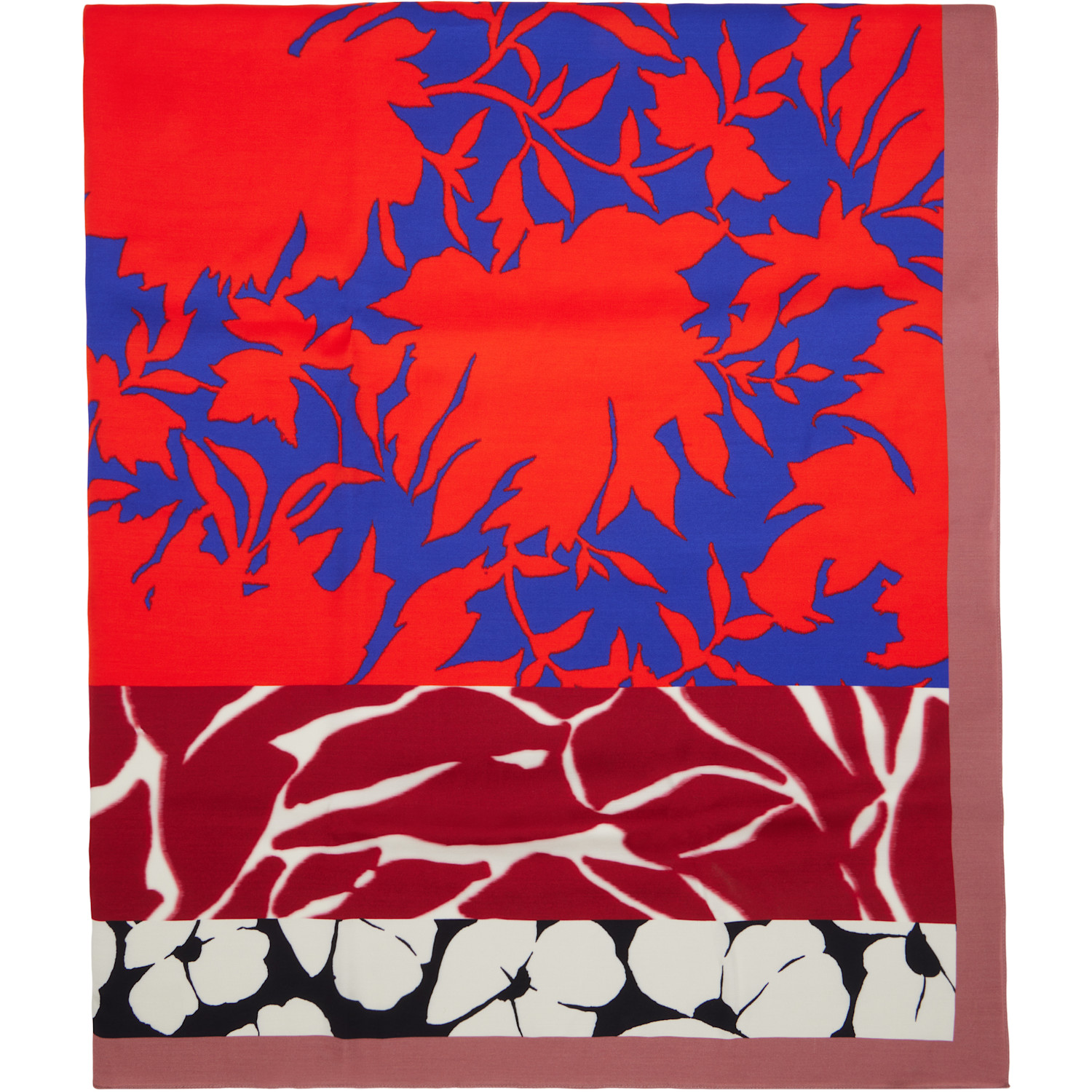  Dries Van Noten Red Printed Viscose Scarf 