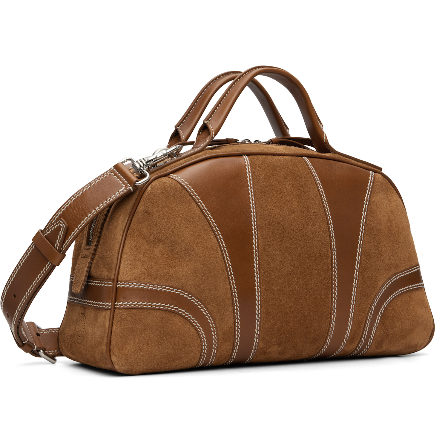  Dries Van Noten Tan Suede Duffle Bag 