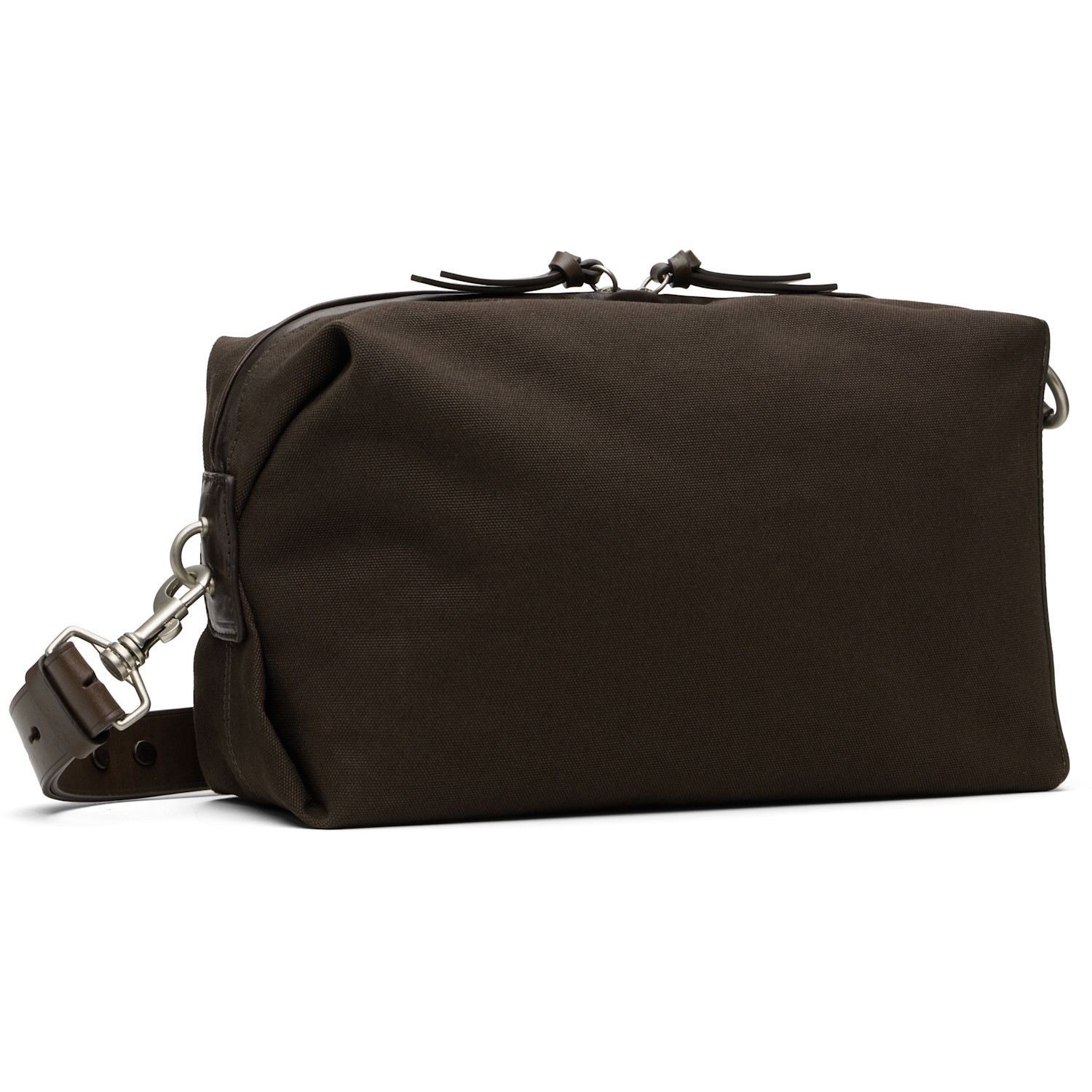  Dries Van Noten Brown Canvas & Lambskin Bag 