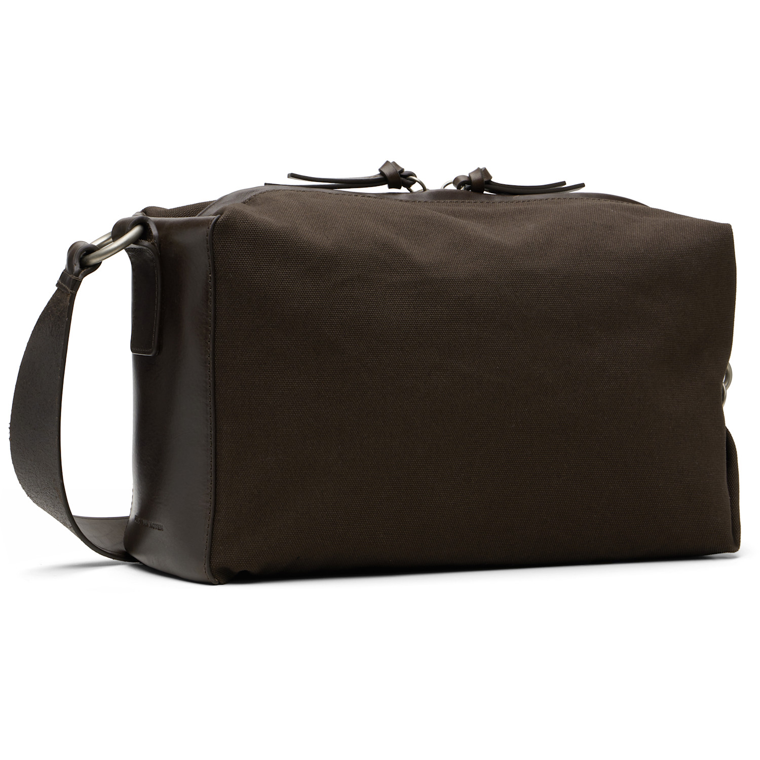  Dries Van Noten Brown Canvas & Lambskin Bag 