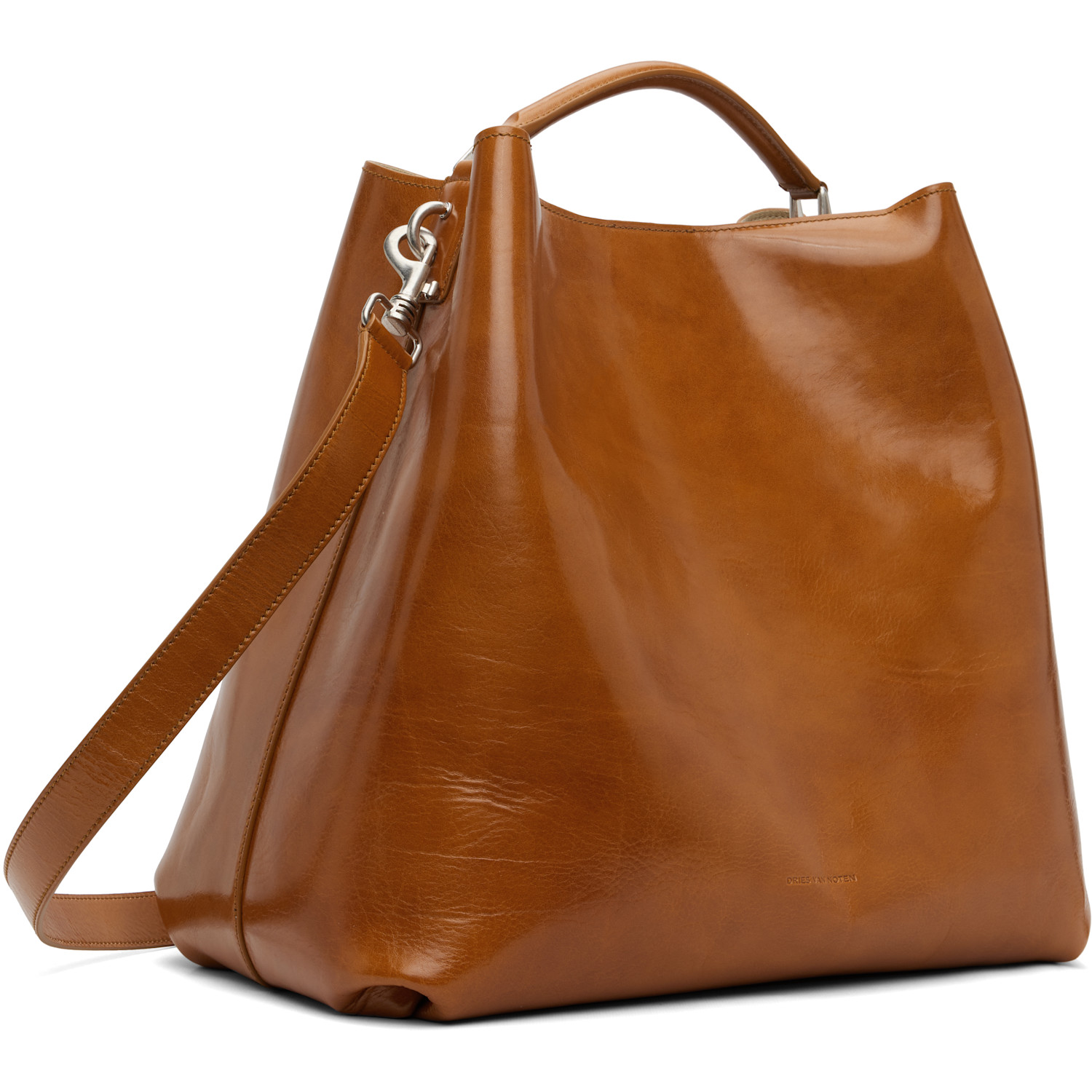  Dries Van Noten Brown Embossed-logo Bag 