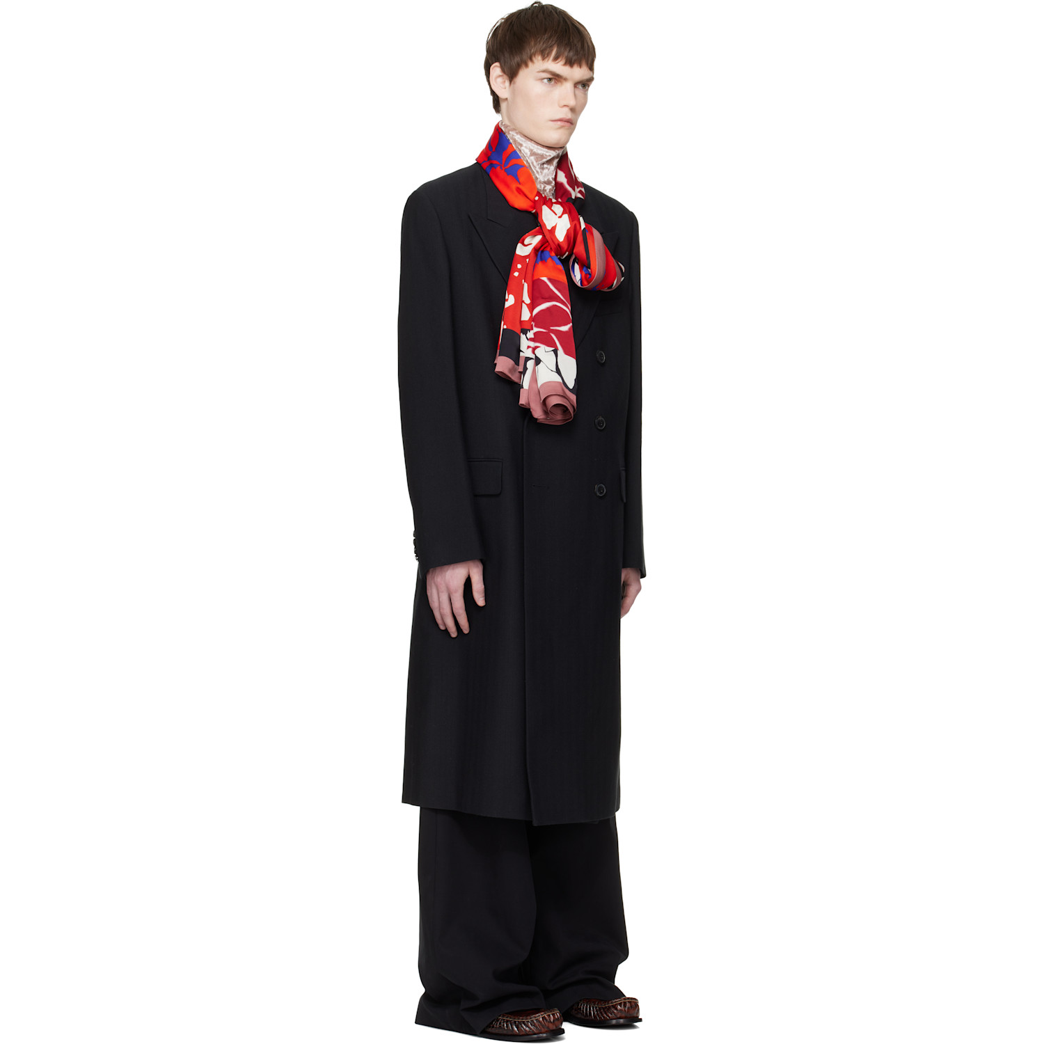  Dries Van Noten Black Double-breasted Coat 