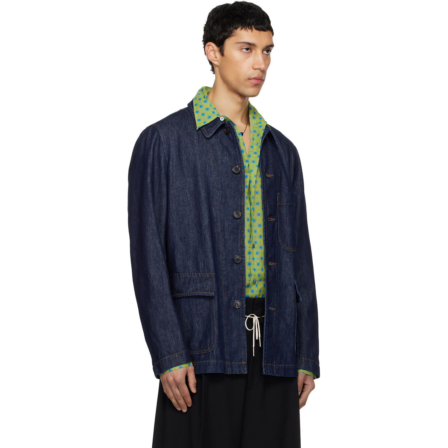  Dries Van Noten Navy Braxton Denim Jacket 