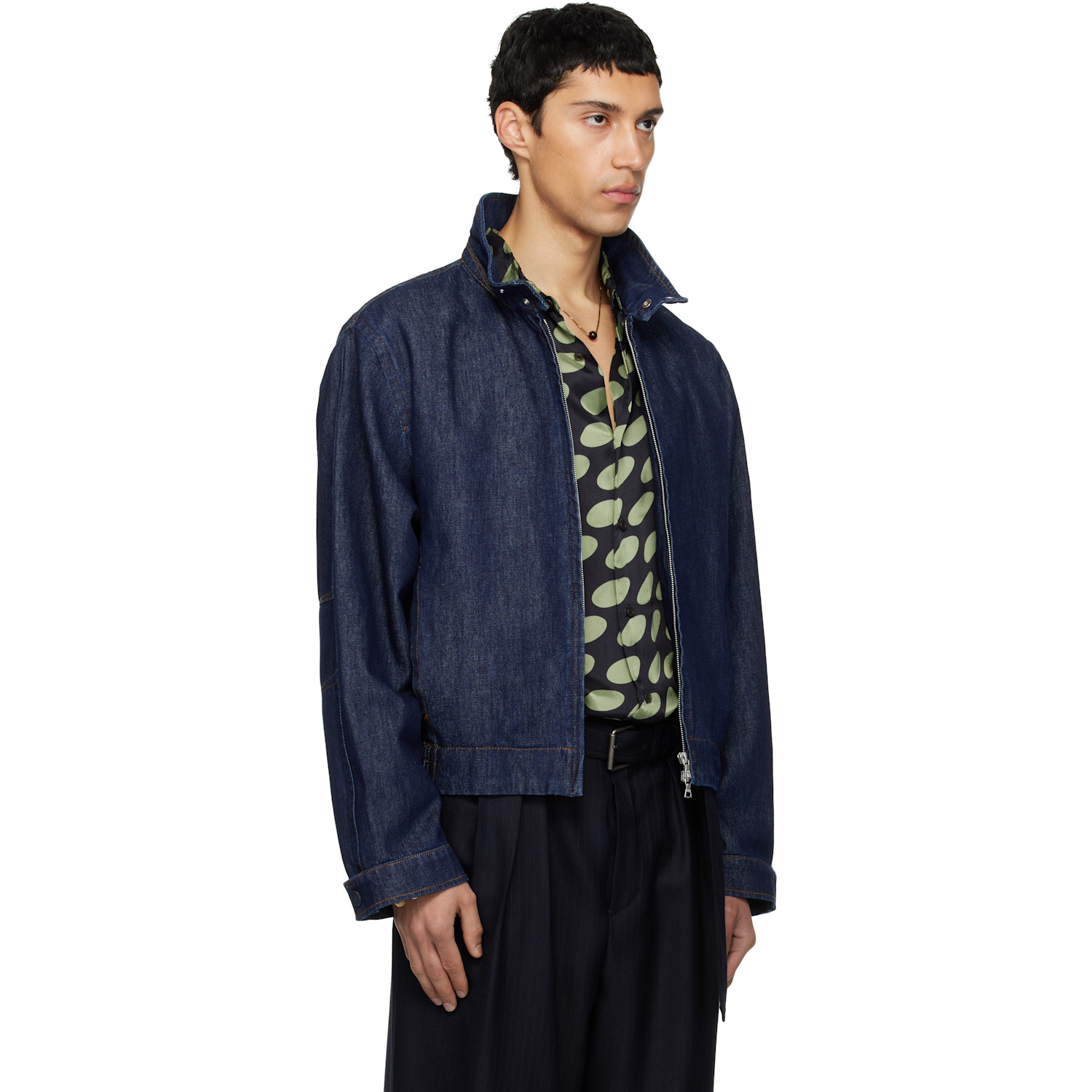  Dries Van Noten Navy Varington Denim Jacket 