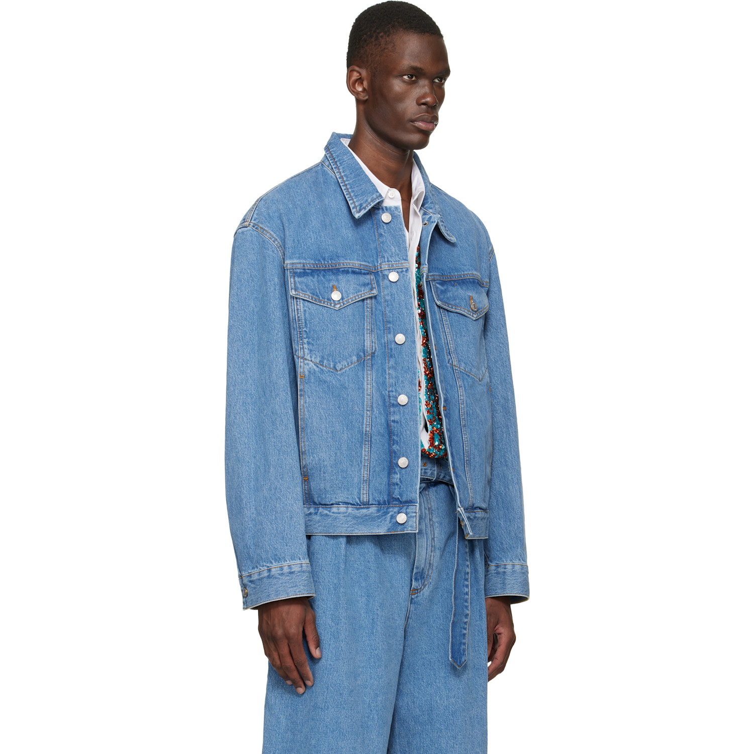  Dries Van Noten Blue Flap Pocket Denim Jacket 
