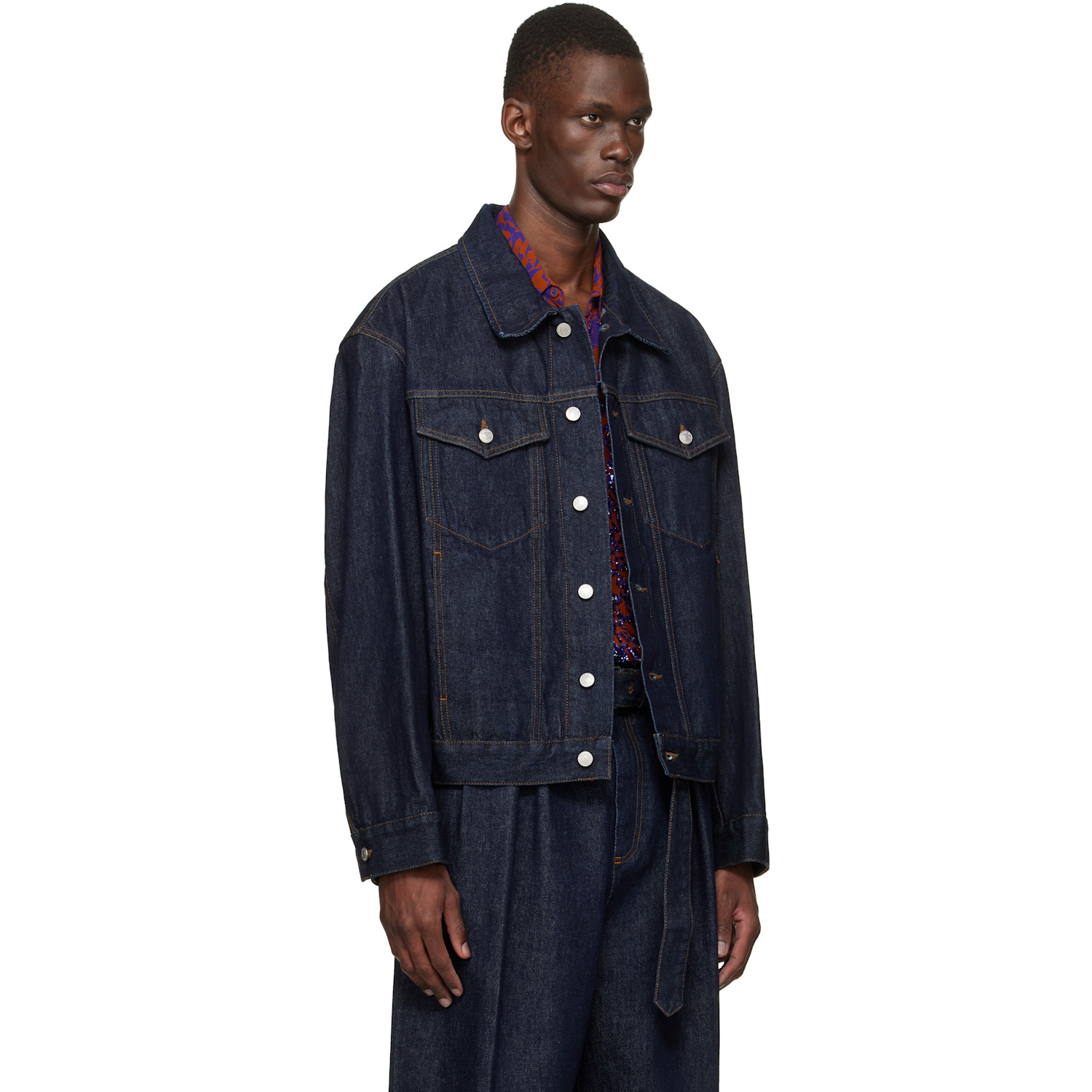  Dries Van Noten Navy Flap Pocket Denim Jacket 