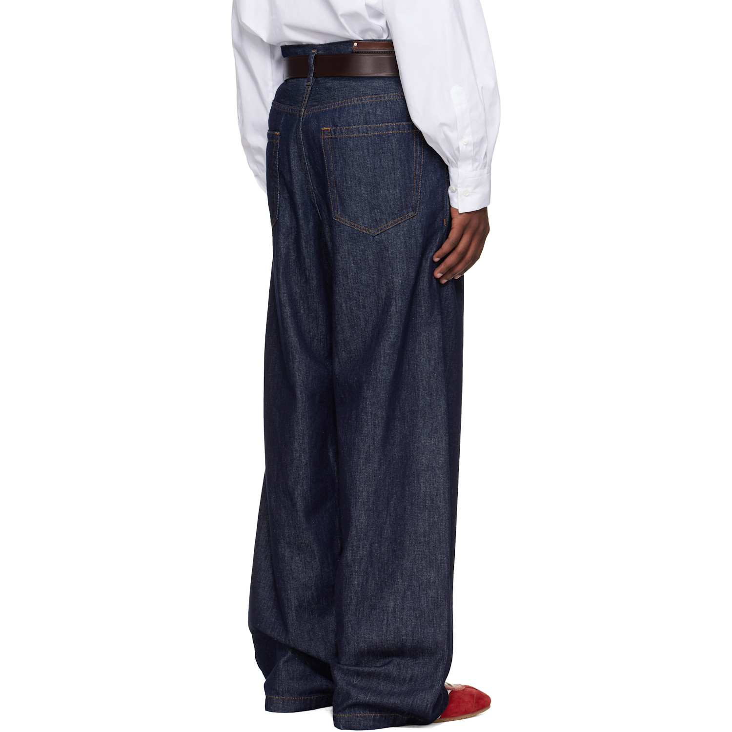  Dries Van Noten Navy Pleated Jeans 