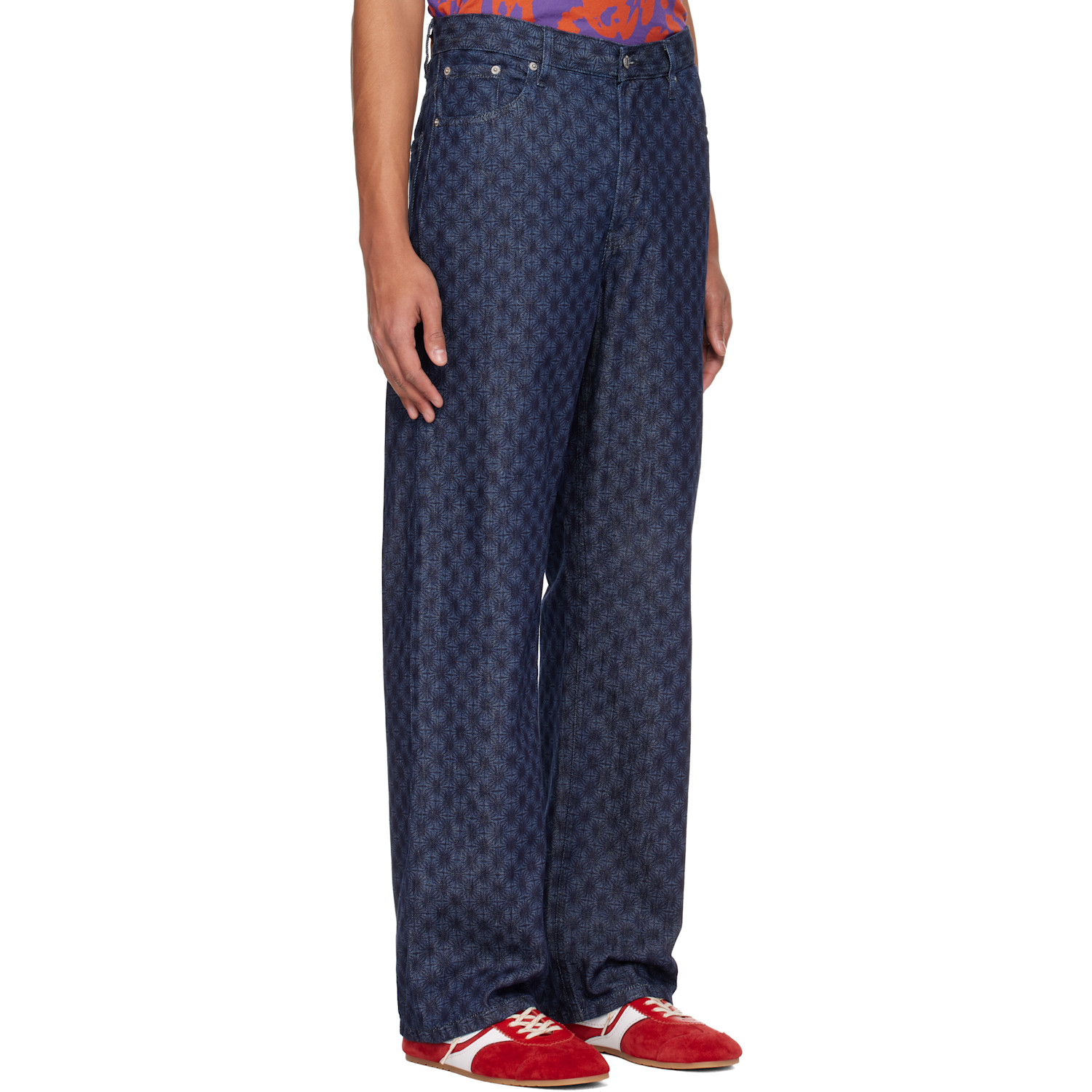  Dries Van Noten Navy Floral Jeans 