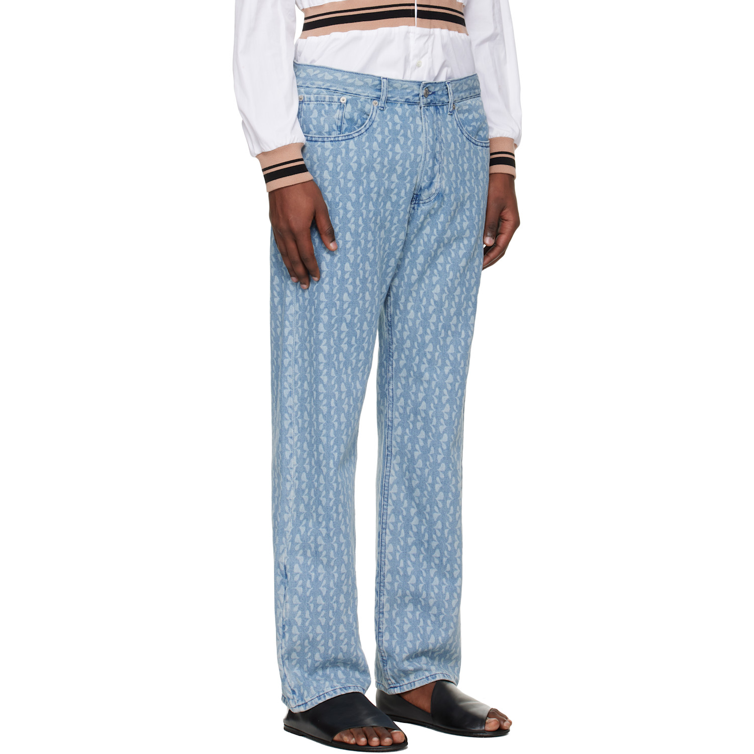  Dries Van Noten Blue Printed Jeans 
