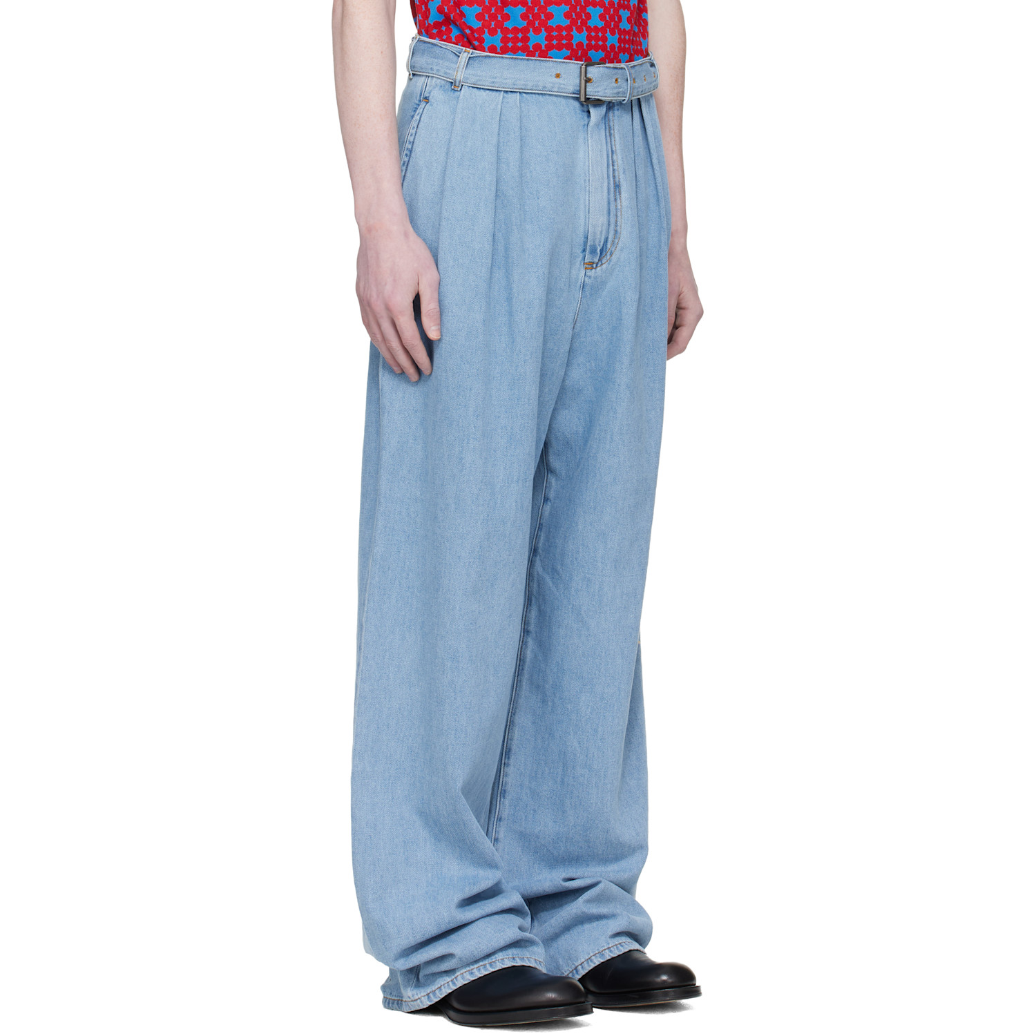  Dries Van Noten Blue Pleated Jeans 