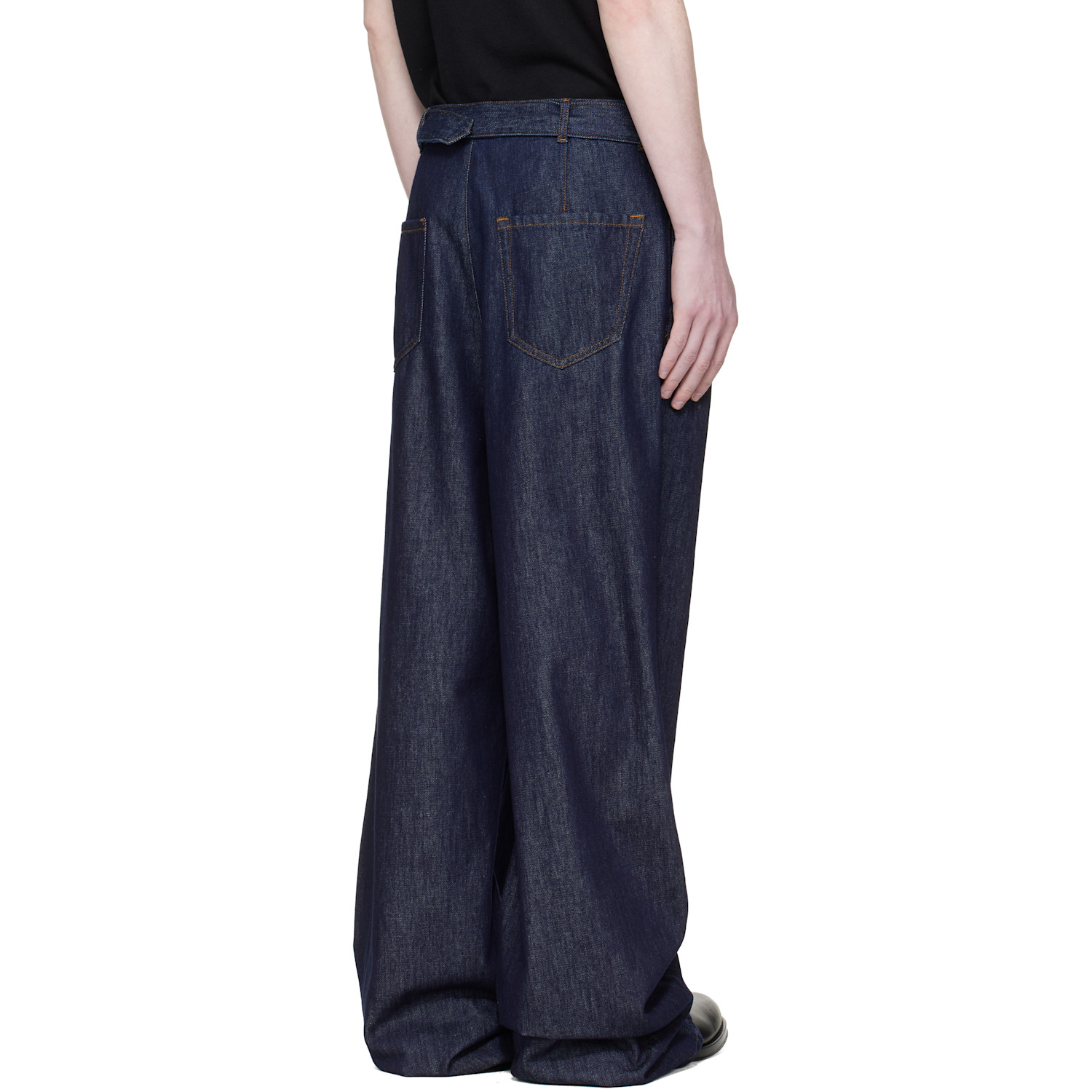  Dries Van Noten Navy Pleated Jeans 