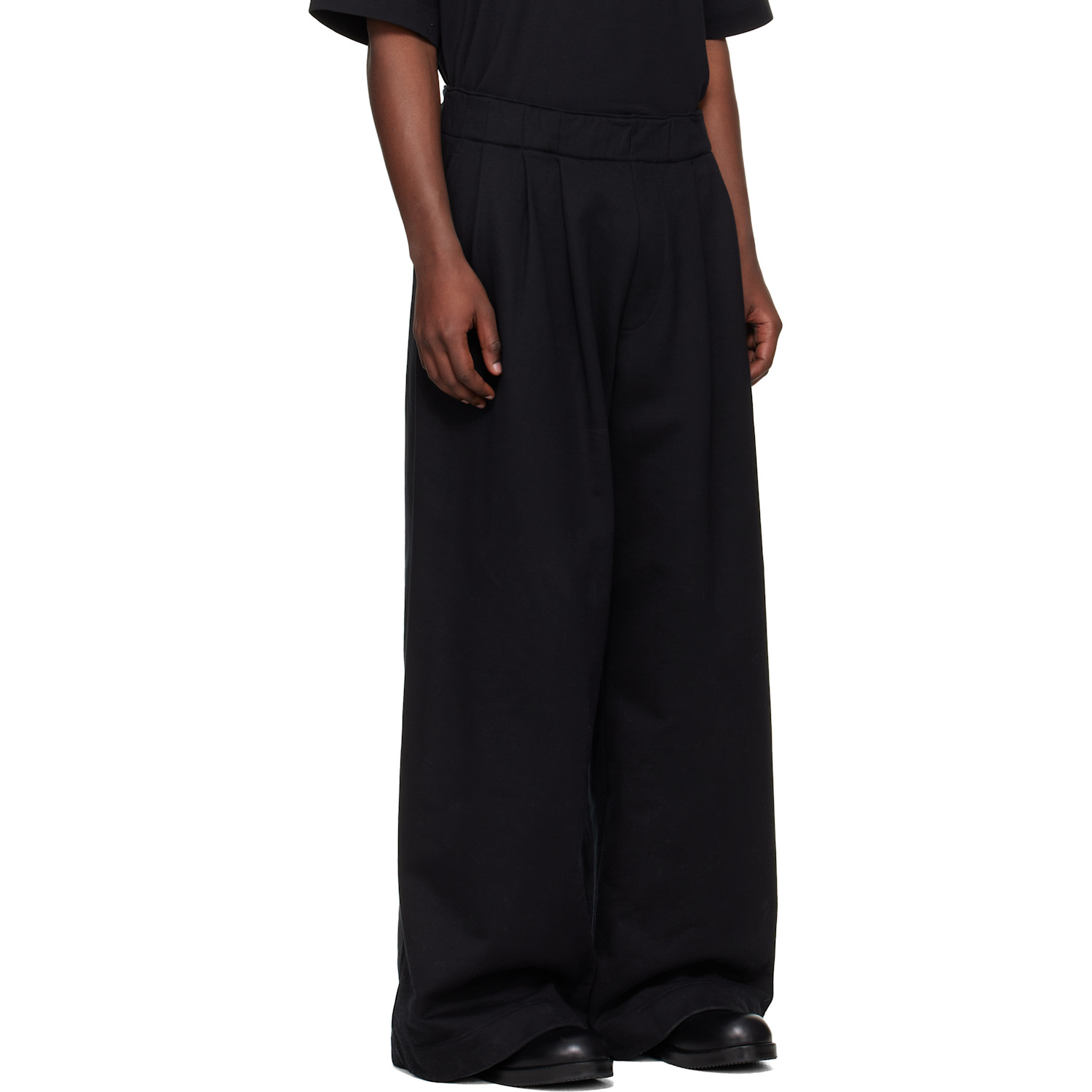  Dries Van Noten Black Pleated Sweatpants 