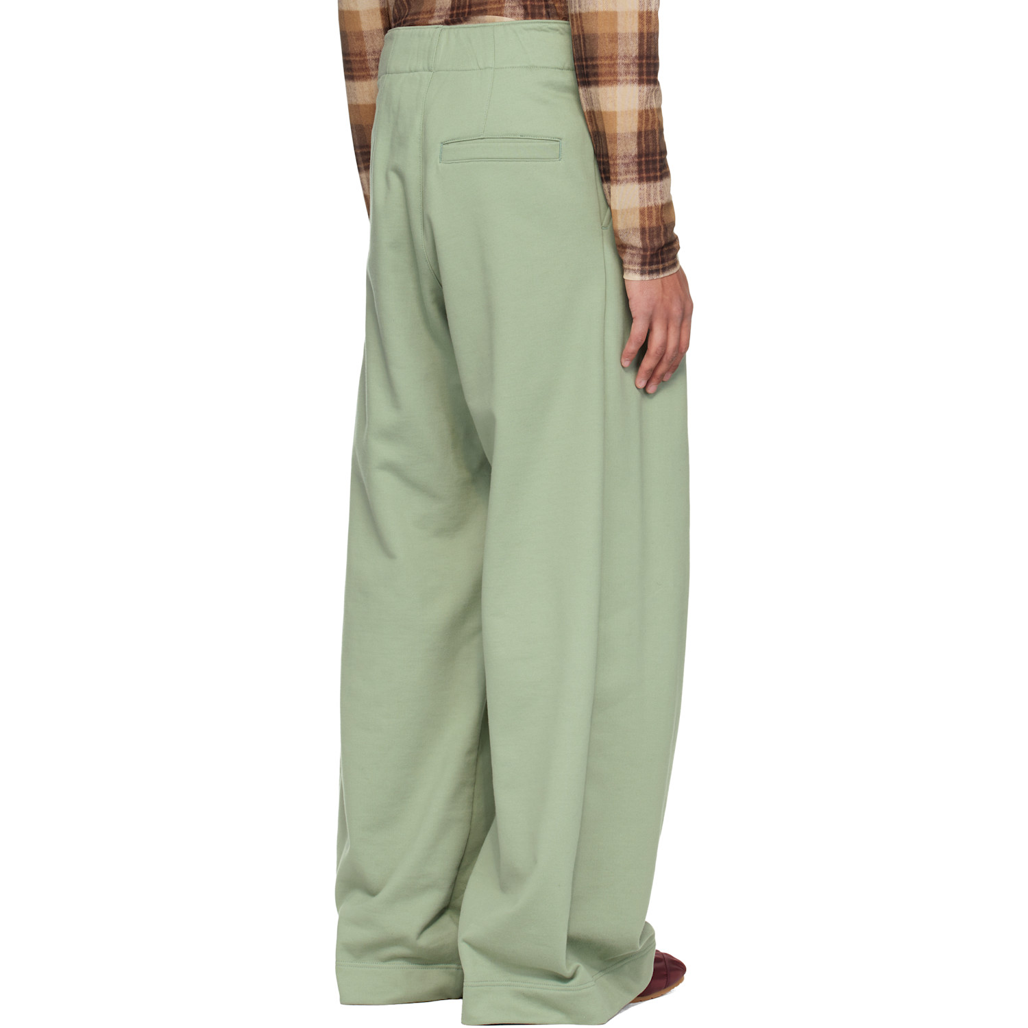  Dries Van Noten Green Pleated Sweatpants 