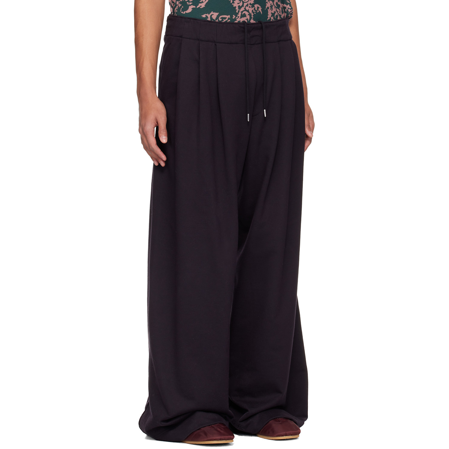 Dries Van Noten Navy Pleated Sweatpants 