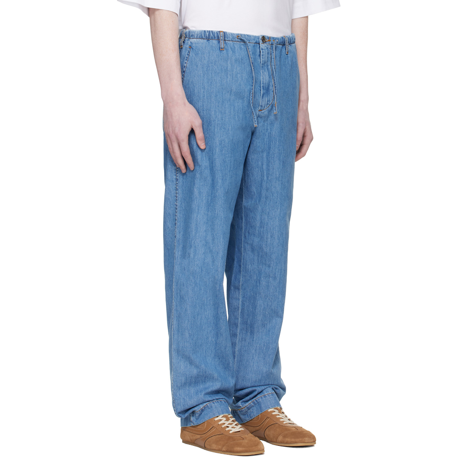  Dries Van Noten Blue Drawstring Jeans 