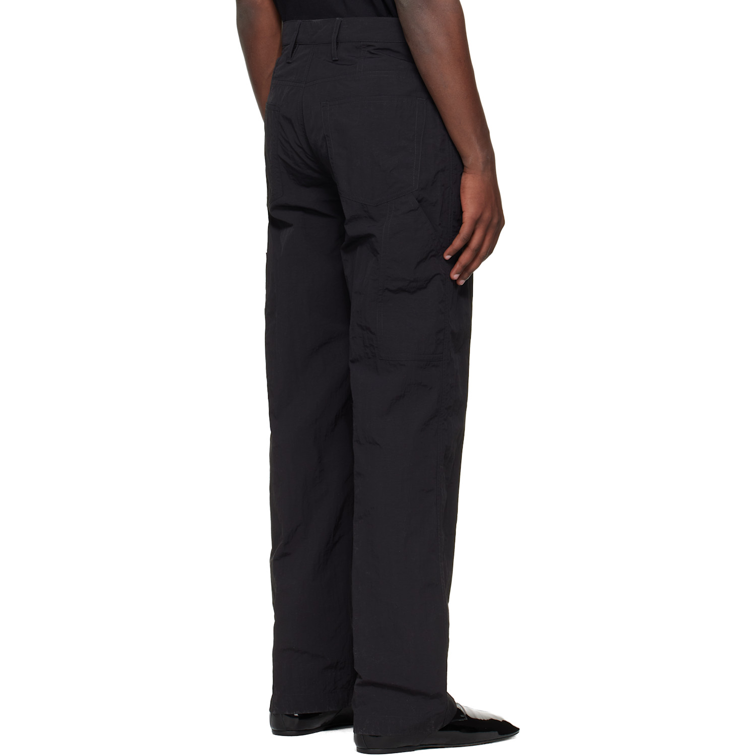  Dries Van Noten Black Crinkle Cargo Pants 