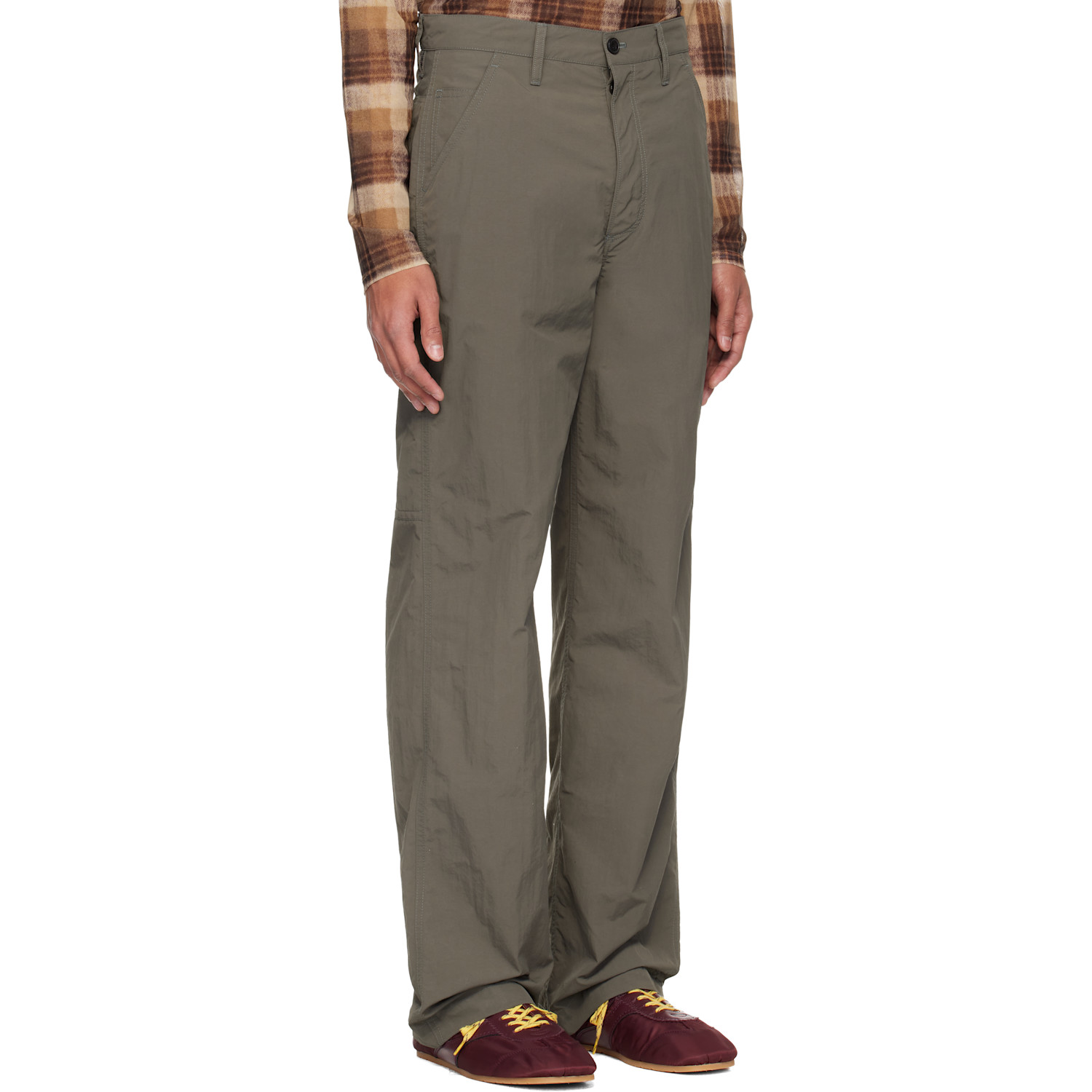  Dries Van Noten Khaki Crinkle Cargo Pants 