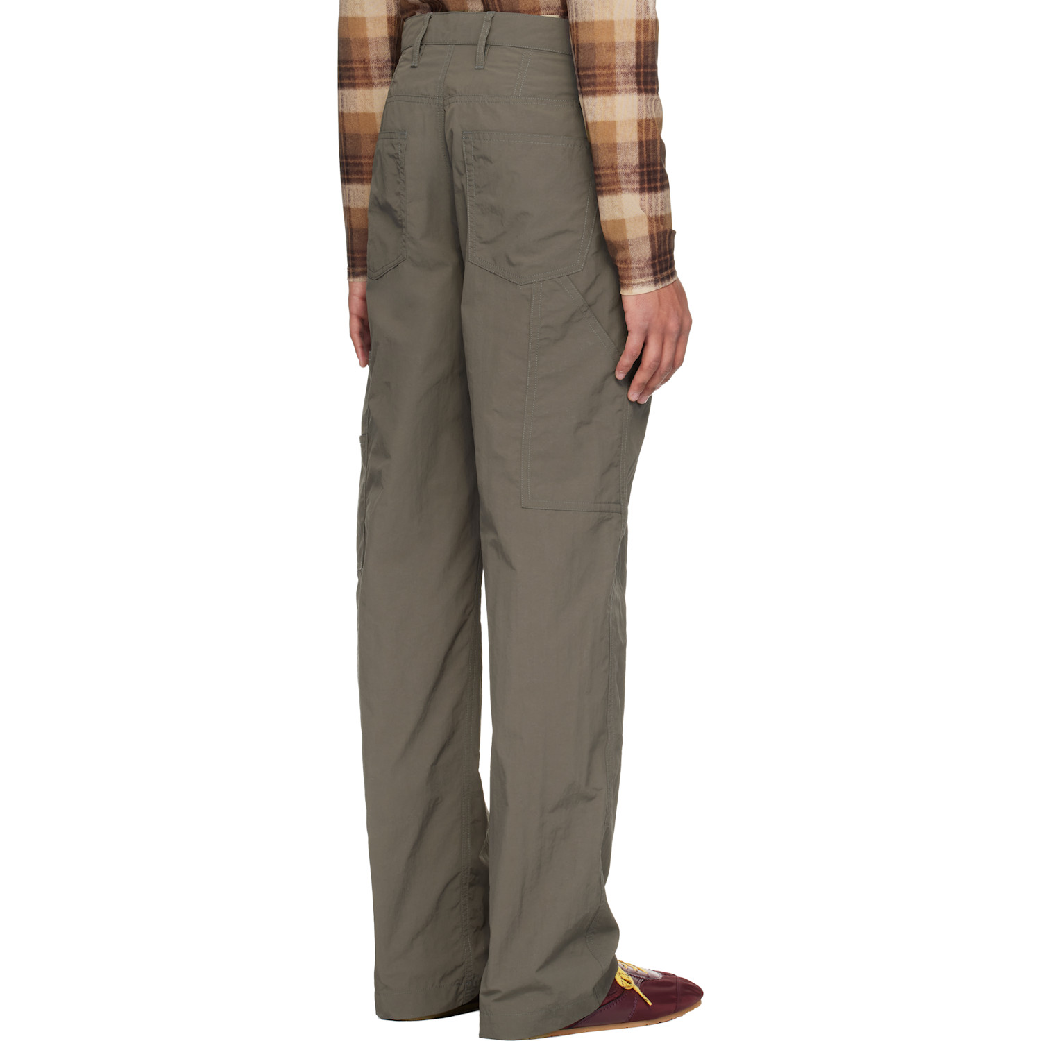  Dries Van Noten Khaki Crinkle Cargo Pants 