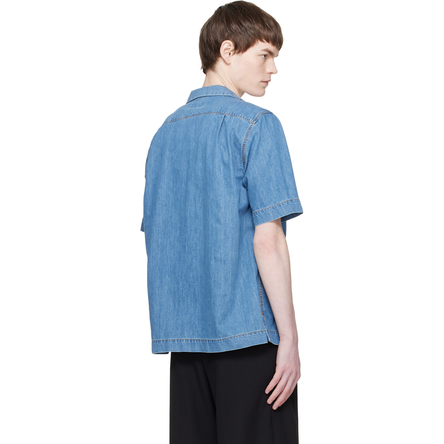  Dries Van Noten Blue Short-sleeve Denim Shirt 