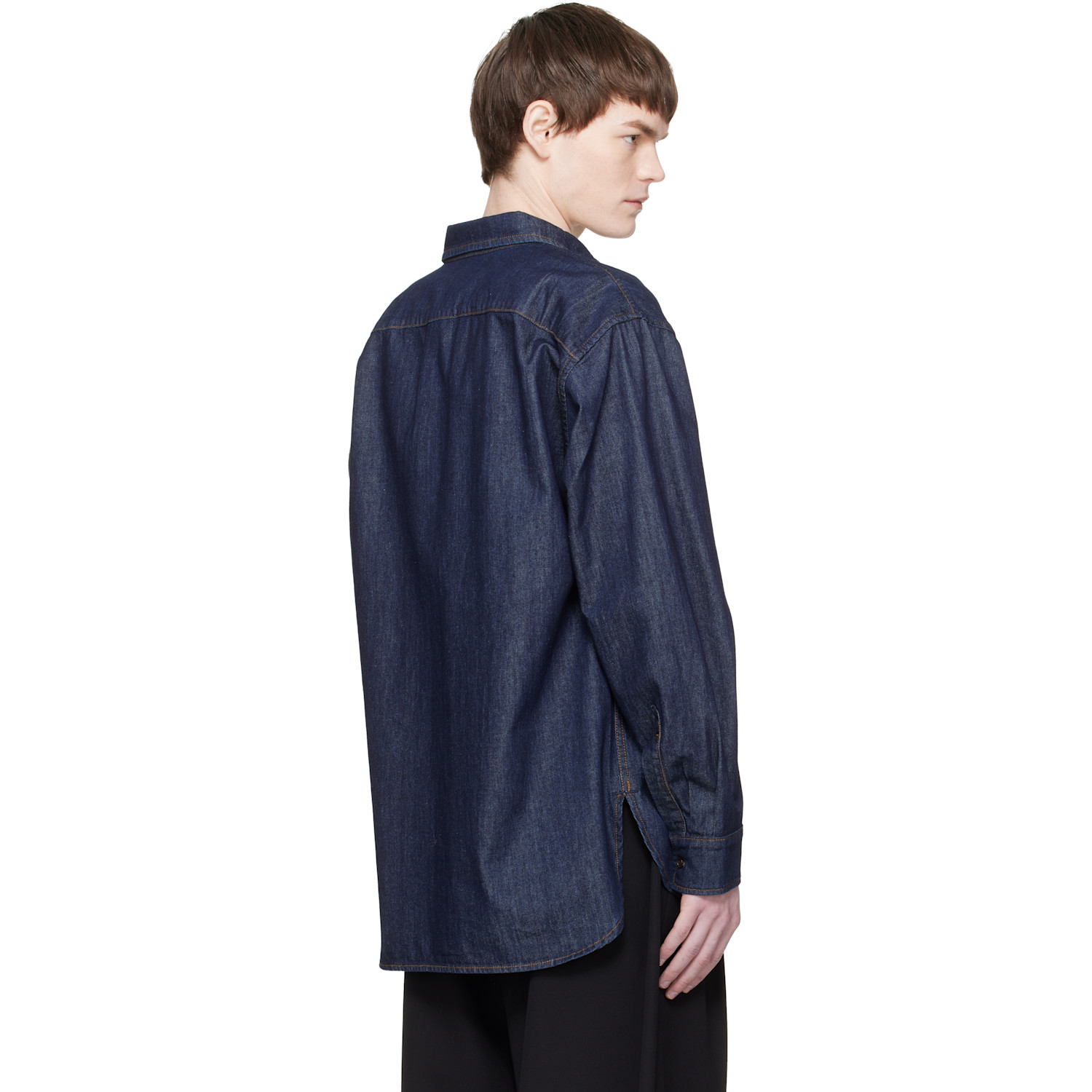  Dries Van Noten Navy Denim Shirt 