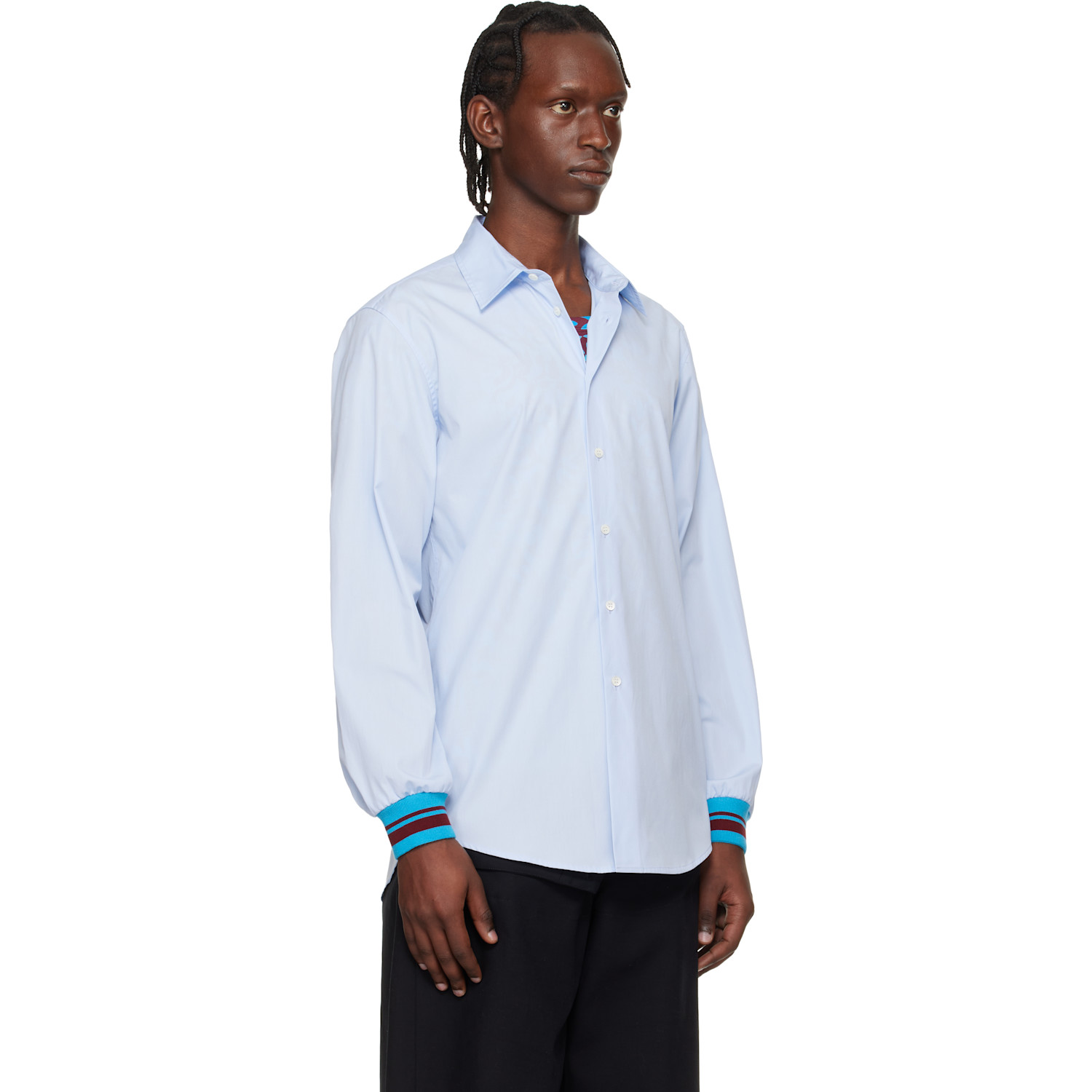  Dries Van Noten Blue Poplin Shirt 