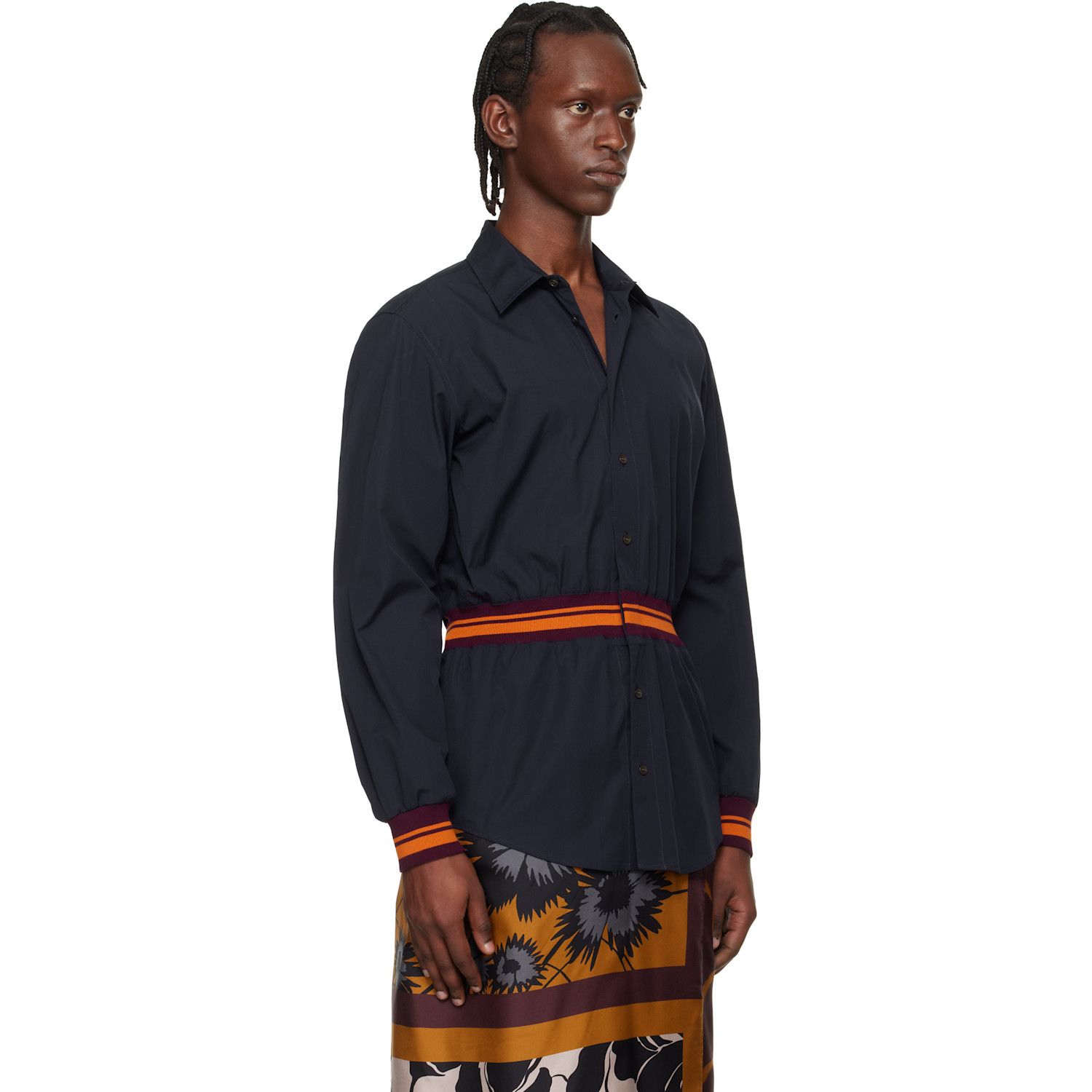  Dries Van Noten Navy Cotton Shirt 