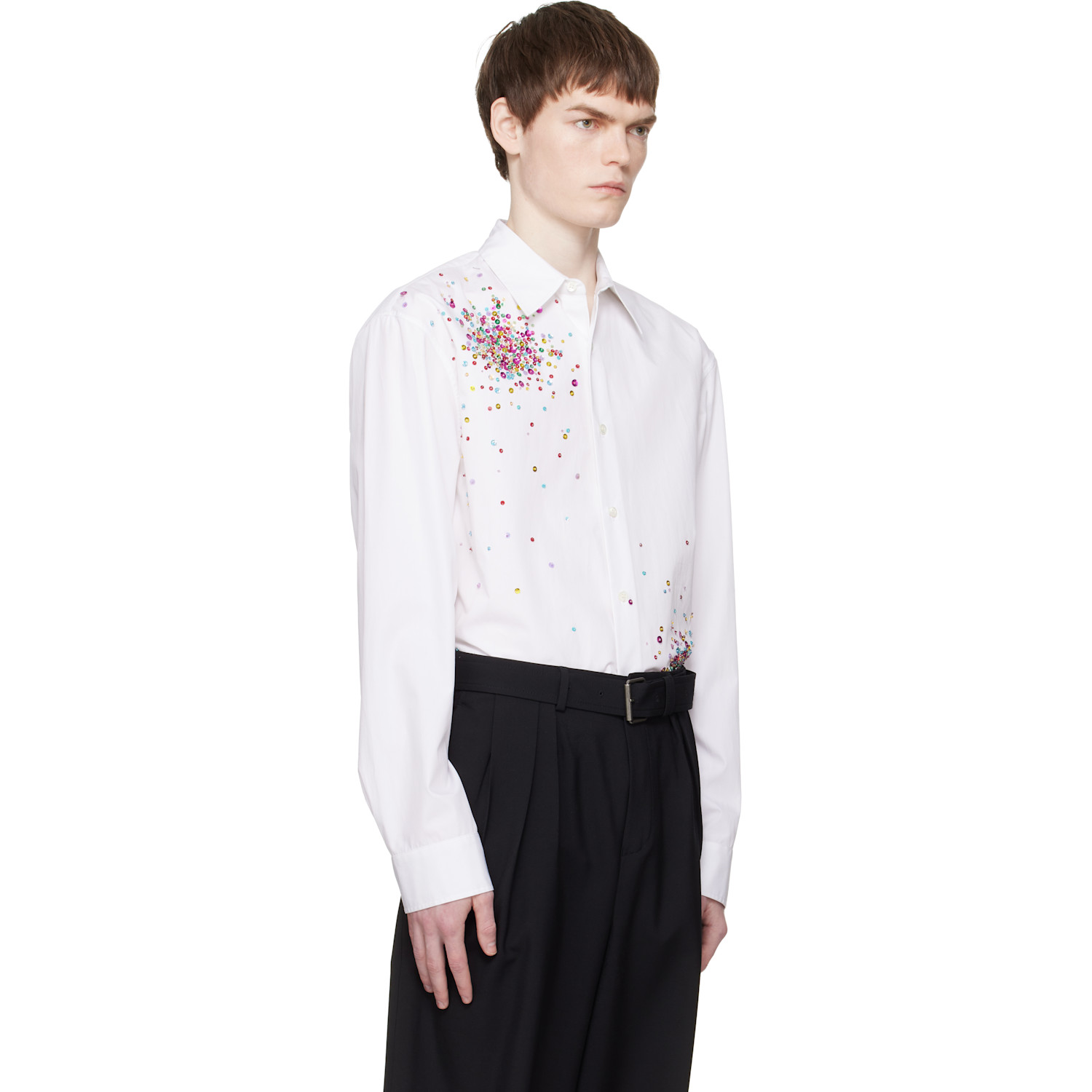  Dries Van Noten White Sequinned Shirt 