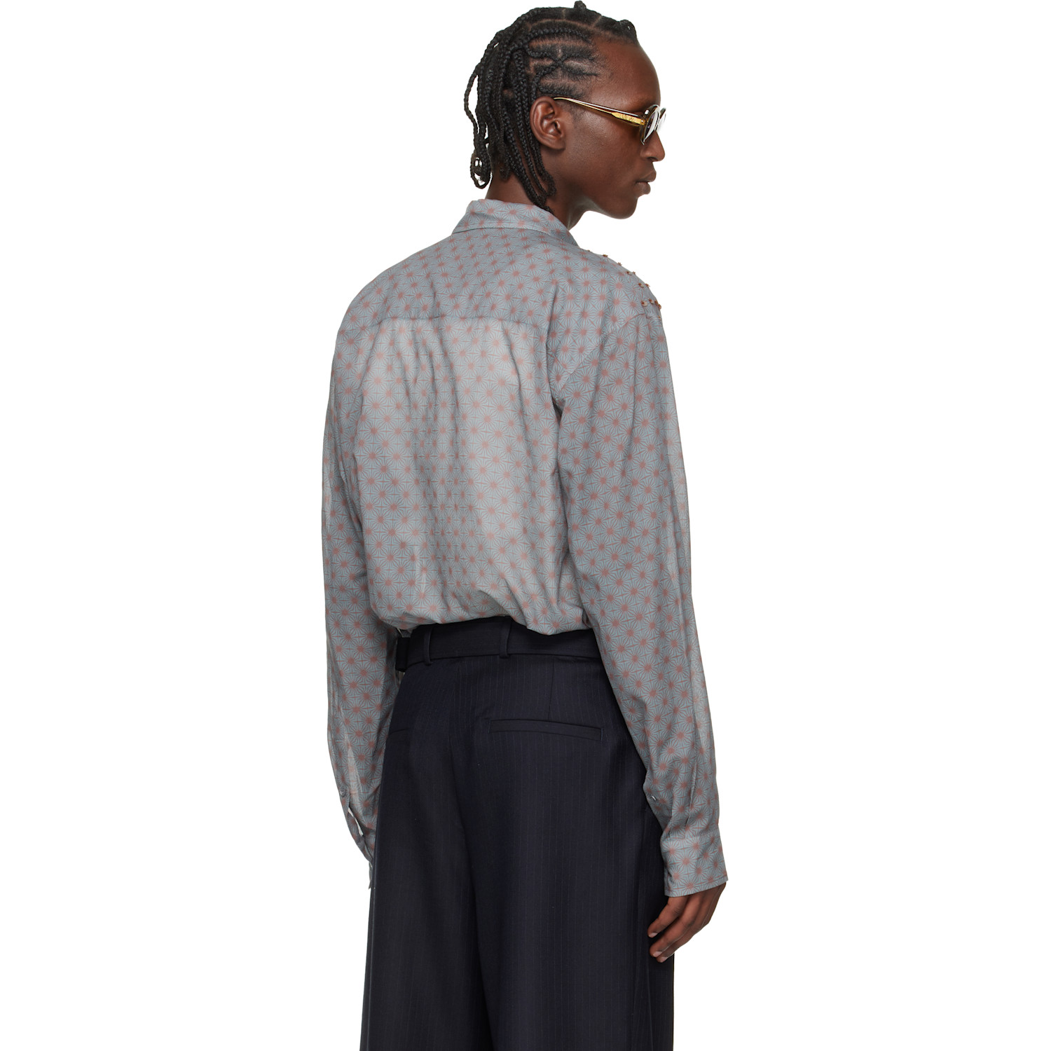  Dries Van Noten Gray Sequinned Shirt 