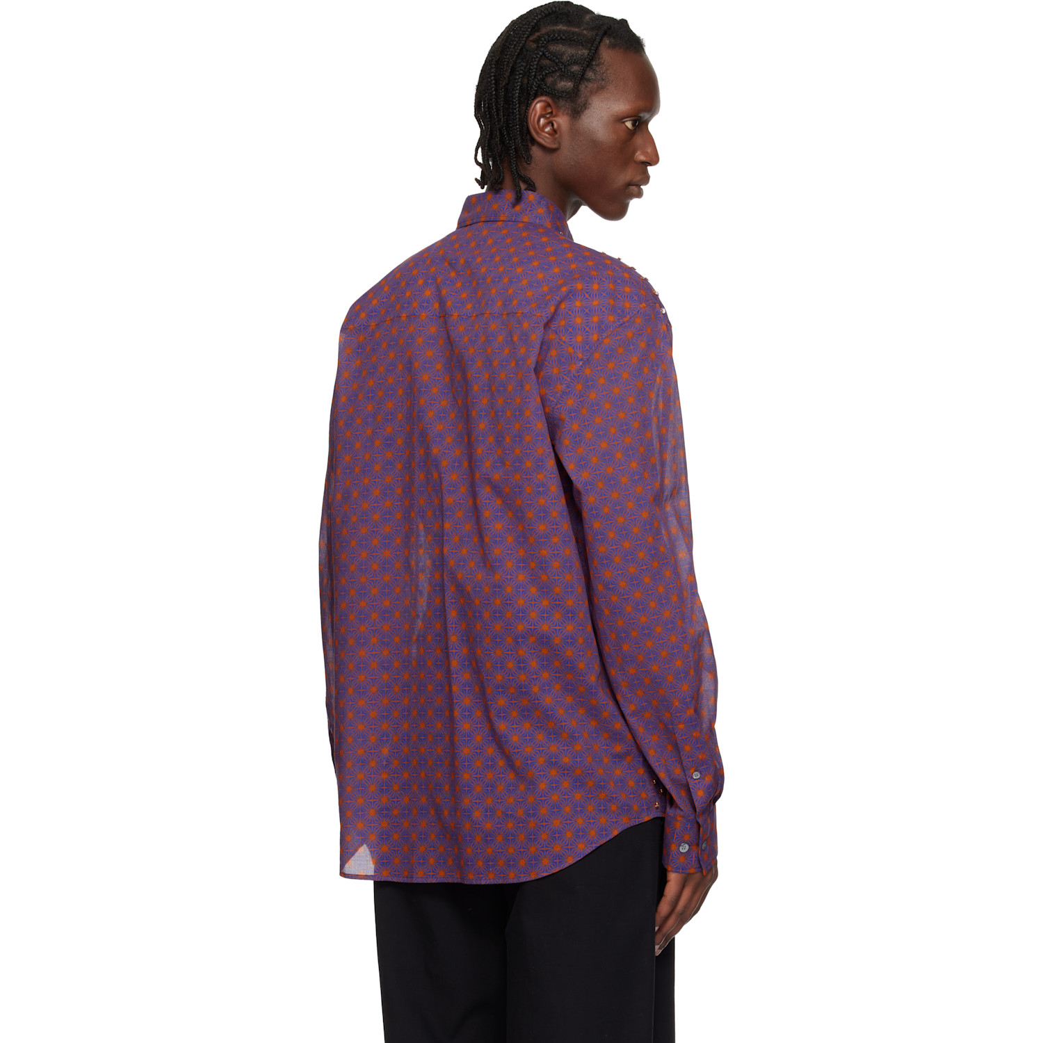  Dries Van Noten Purple Sequinned Shirt 
