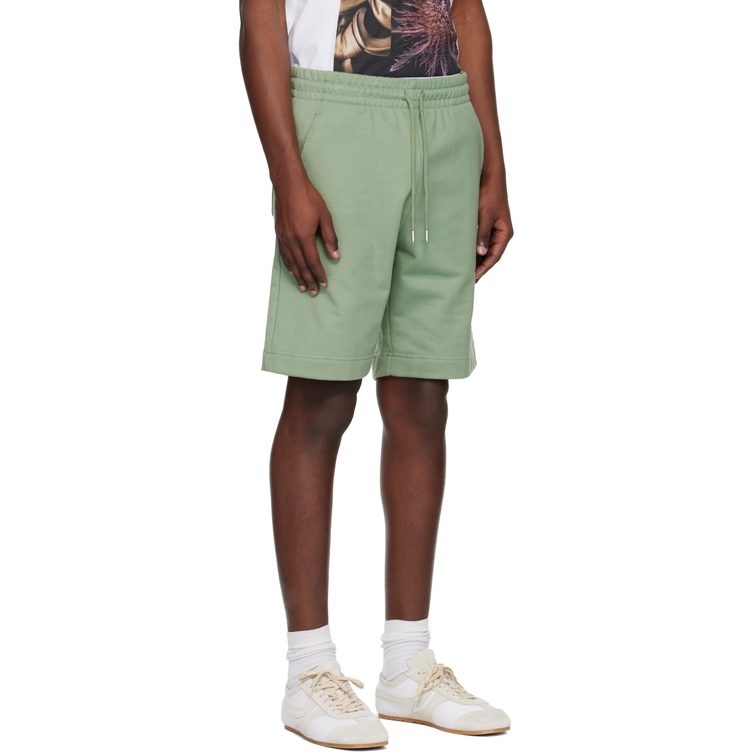  Dries Van Noten Green Drawstring Shorts 