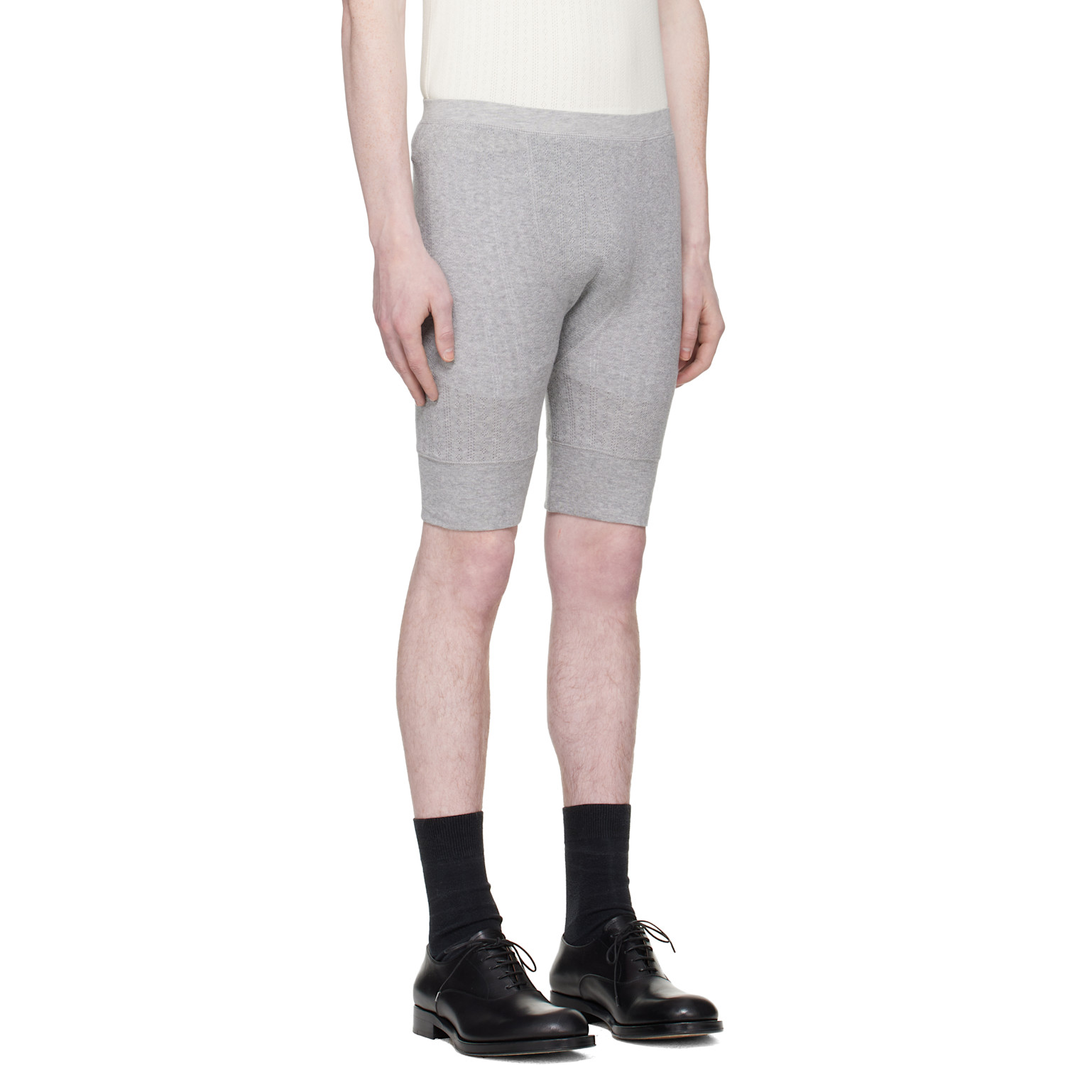  Dries Van Noten Gray Pointelle Shorts 