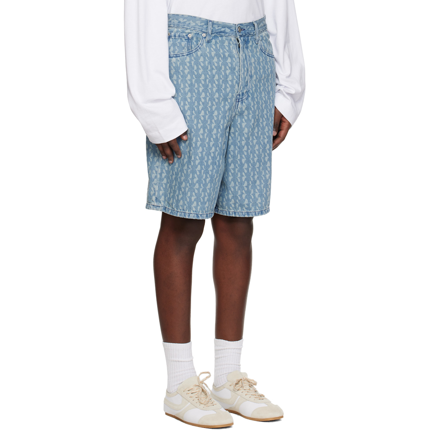  Dries Van Noten Blue Faded Denim Shorts 