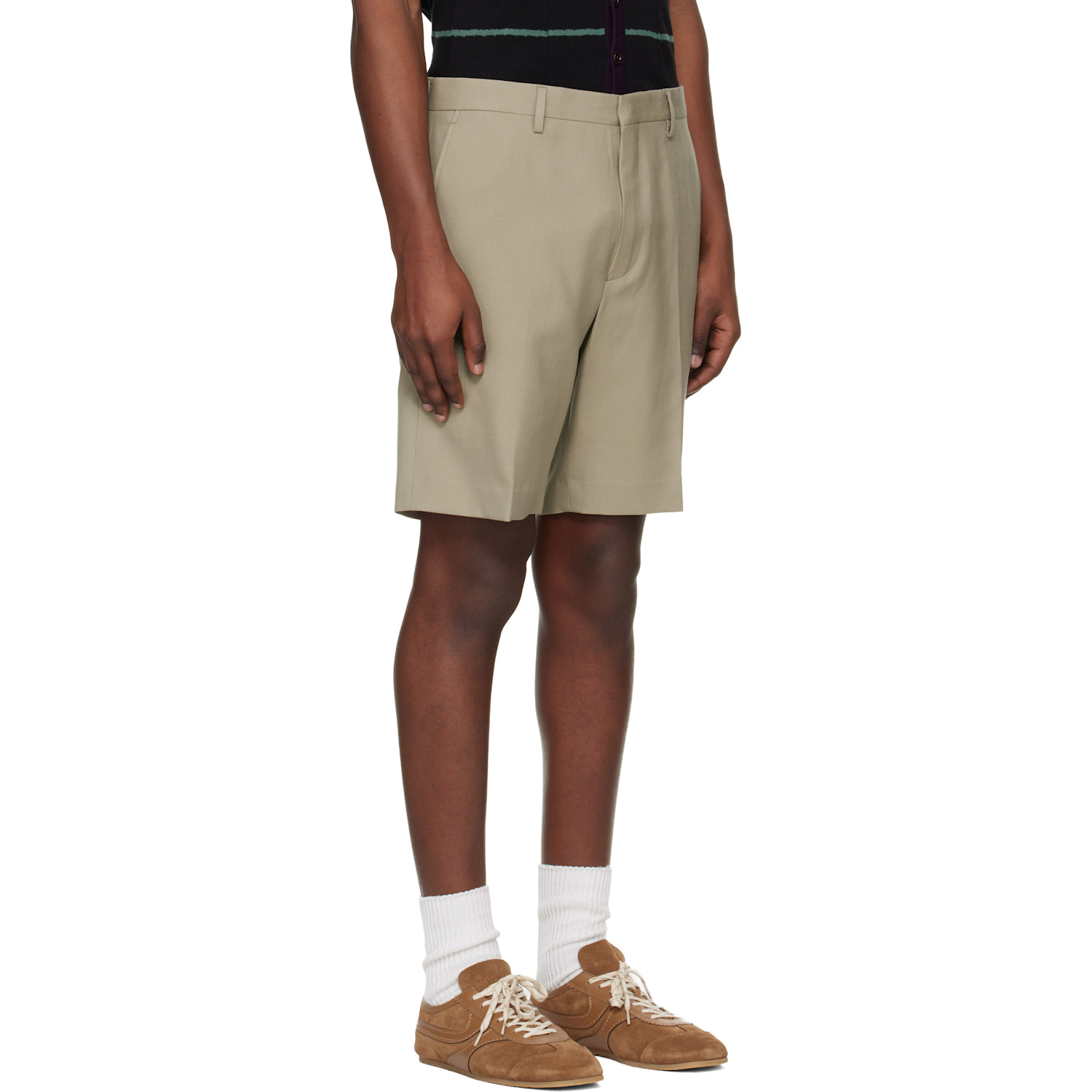  Dries Van Noten Beige Wool Shorts 