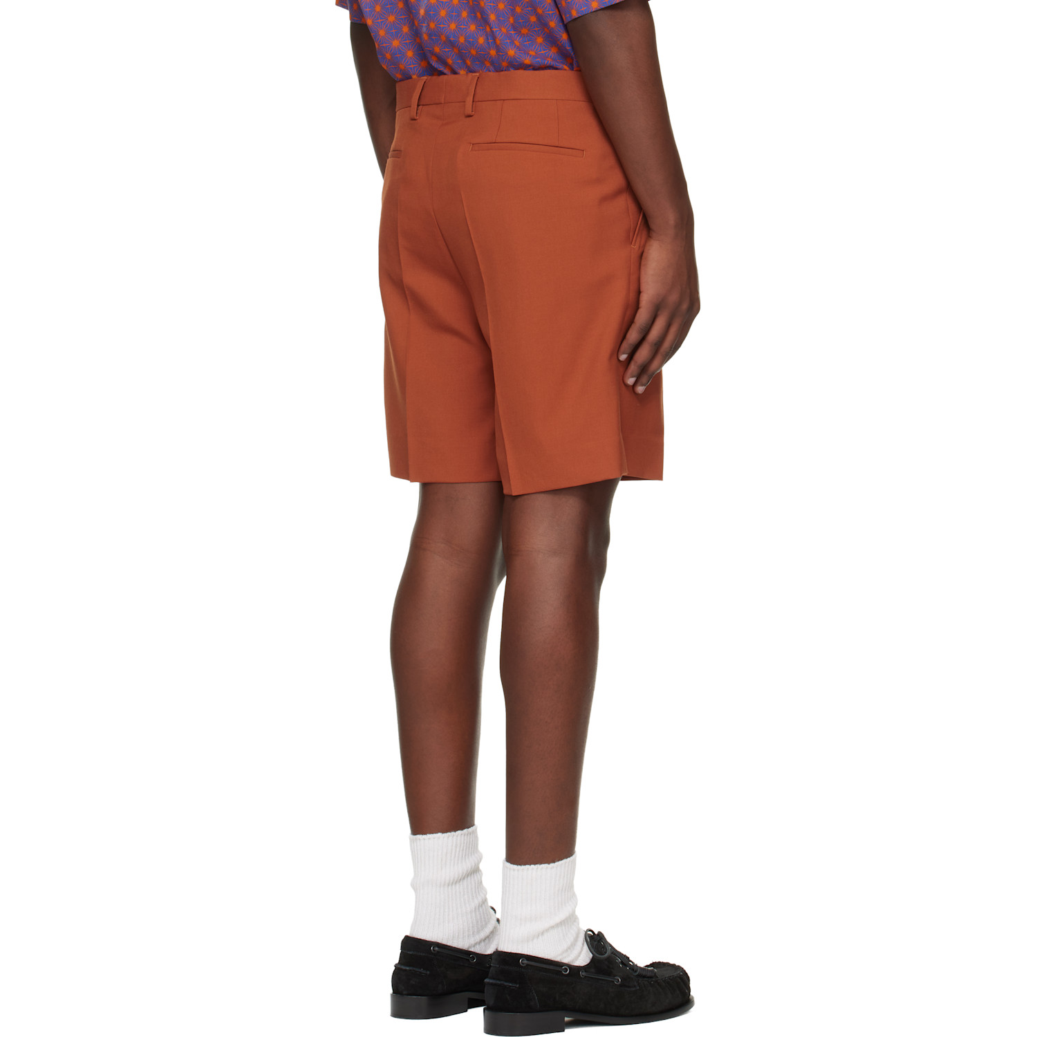  Dries Van Noten Orange Wool Shorts 
