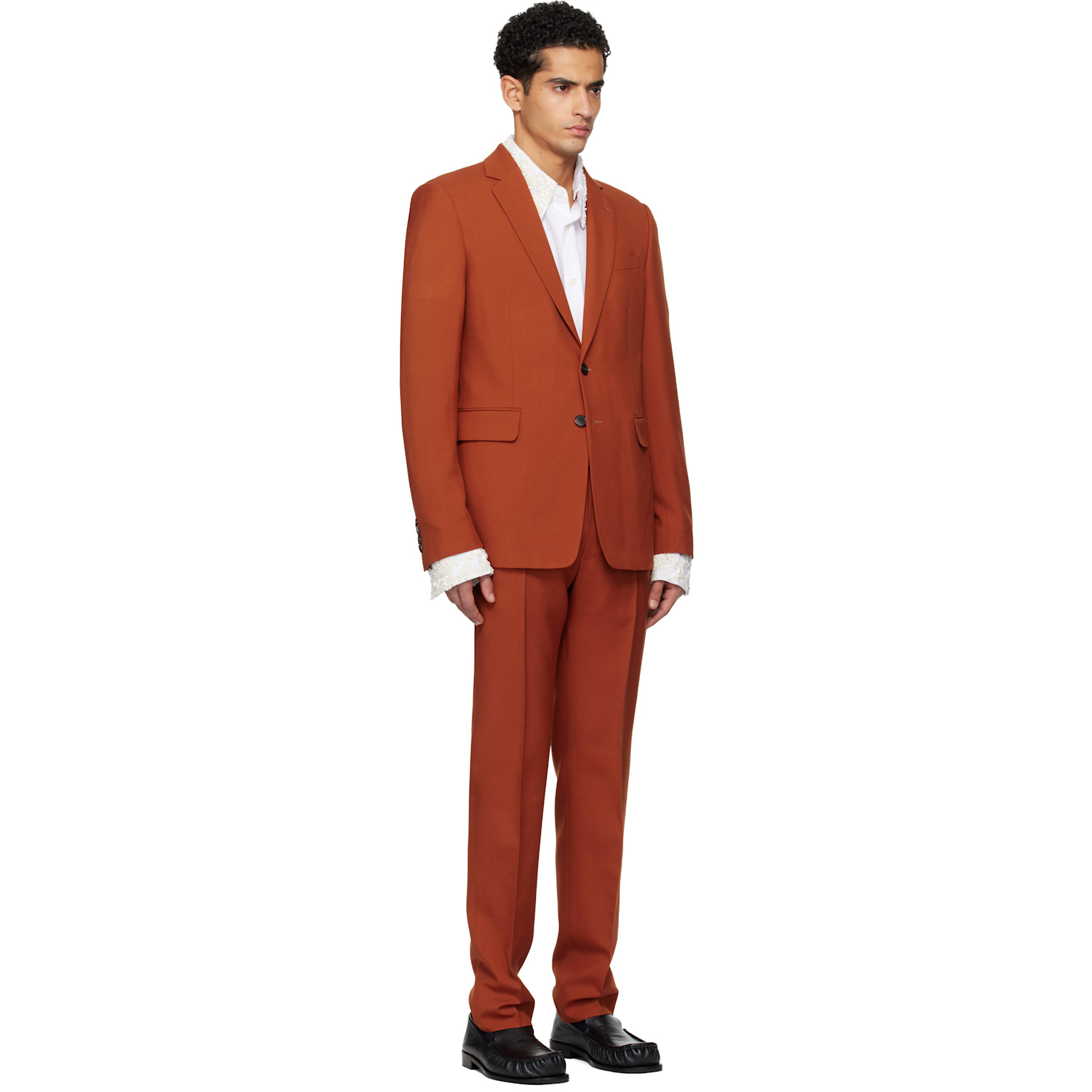  Dries Van Noten Orange Single-breasted Suit 