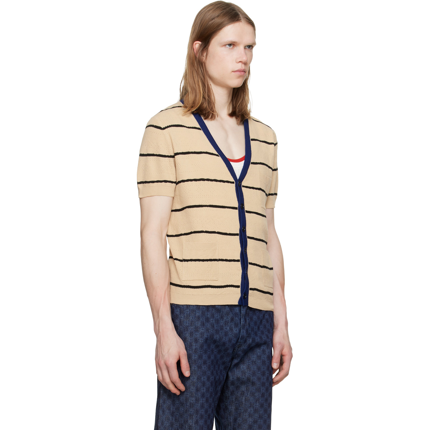  Dries Van Noten Beige Short Sleeve Tee Cardigan 