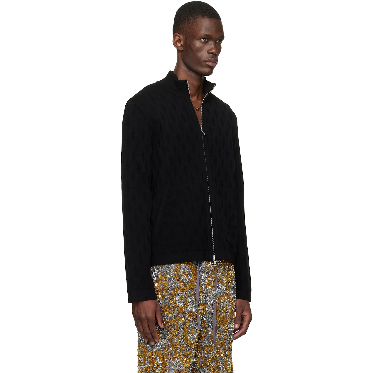  Dries Van Noten Black Zip Sweater 