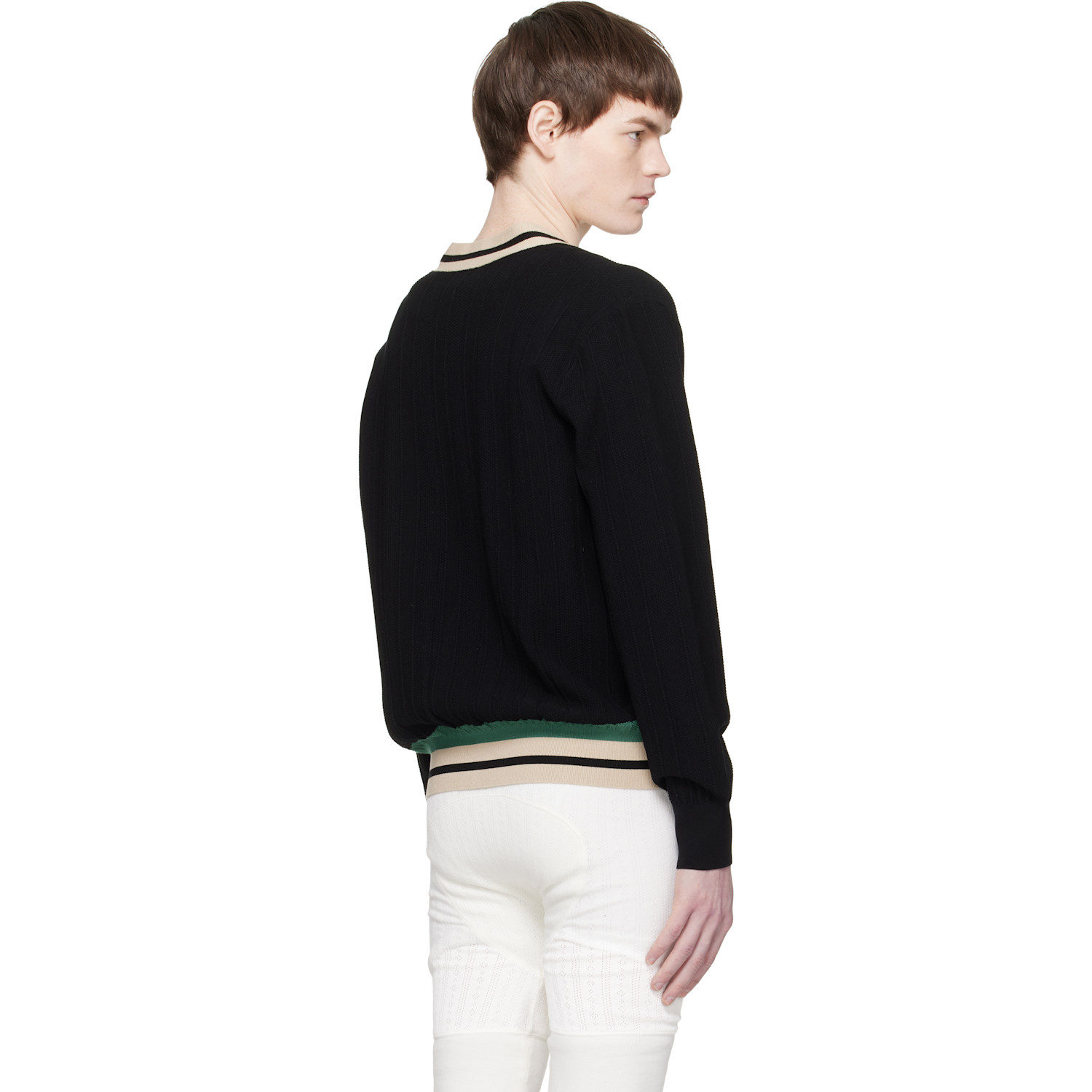  Dries Van Noten Black Block Stripe Cardigan 