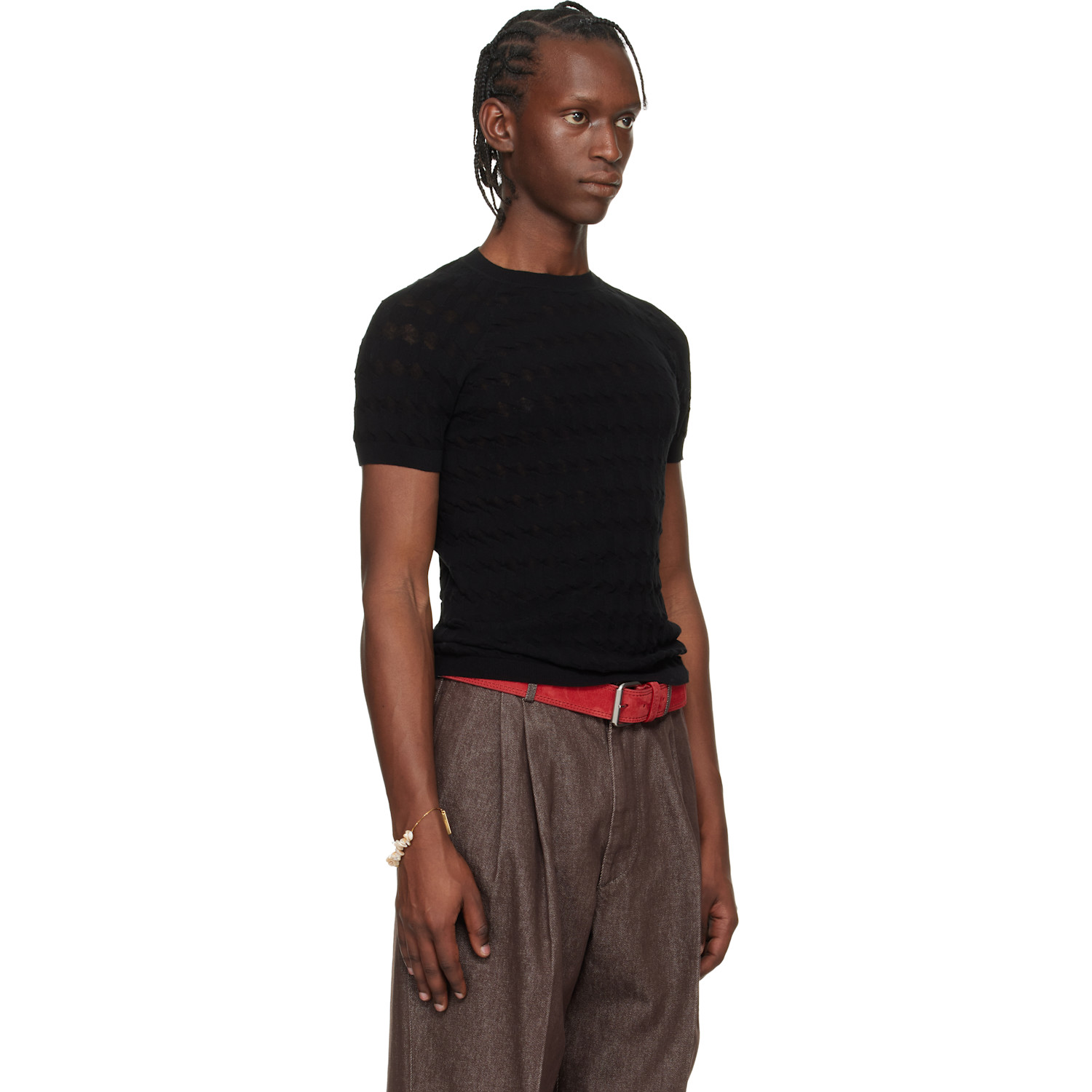  Dries Van Noten Black Jacquard Sweater 
