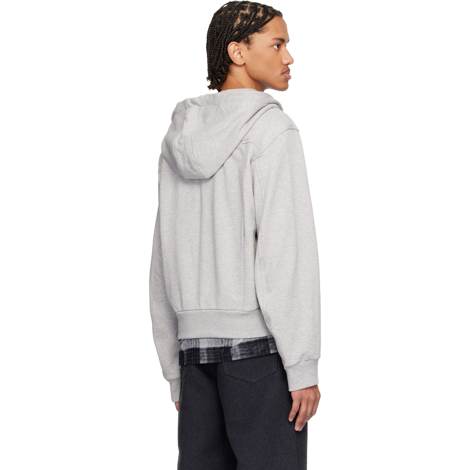  Dries Van Noten Gray Loose Zipped Hoodie 