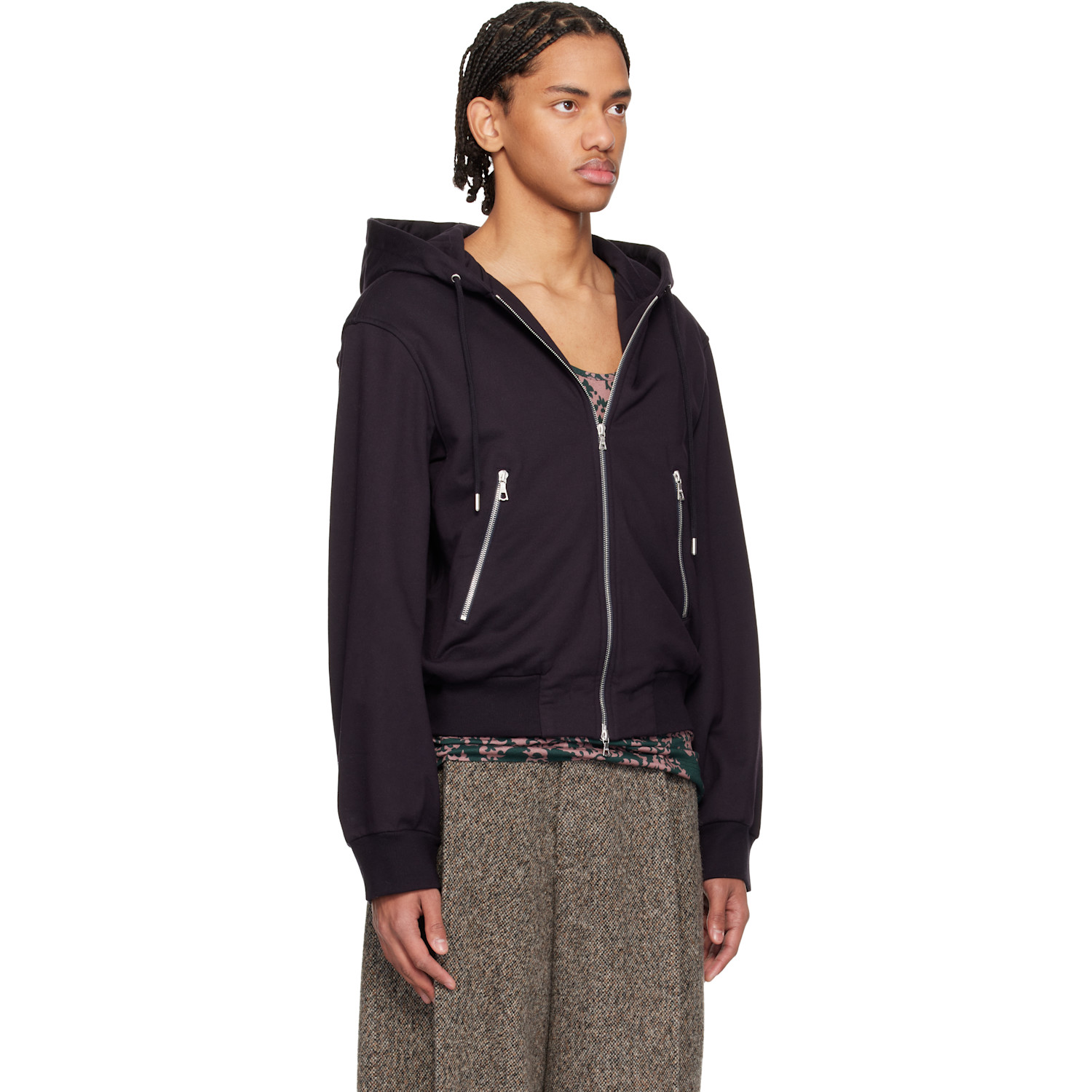  Dries Van Noten Navy Loose Zipped Hoodie 