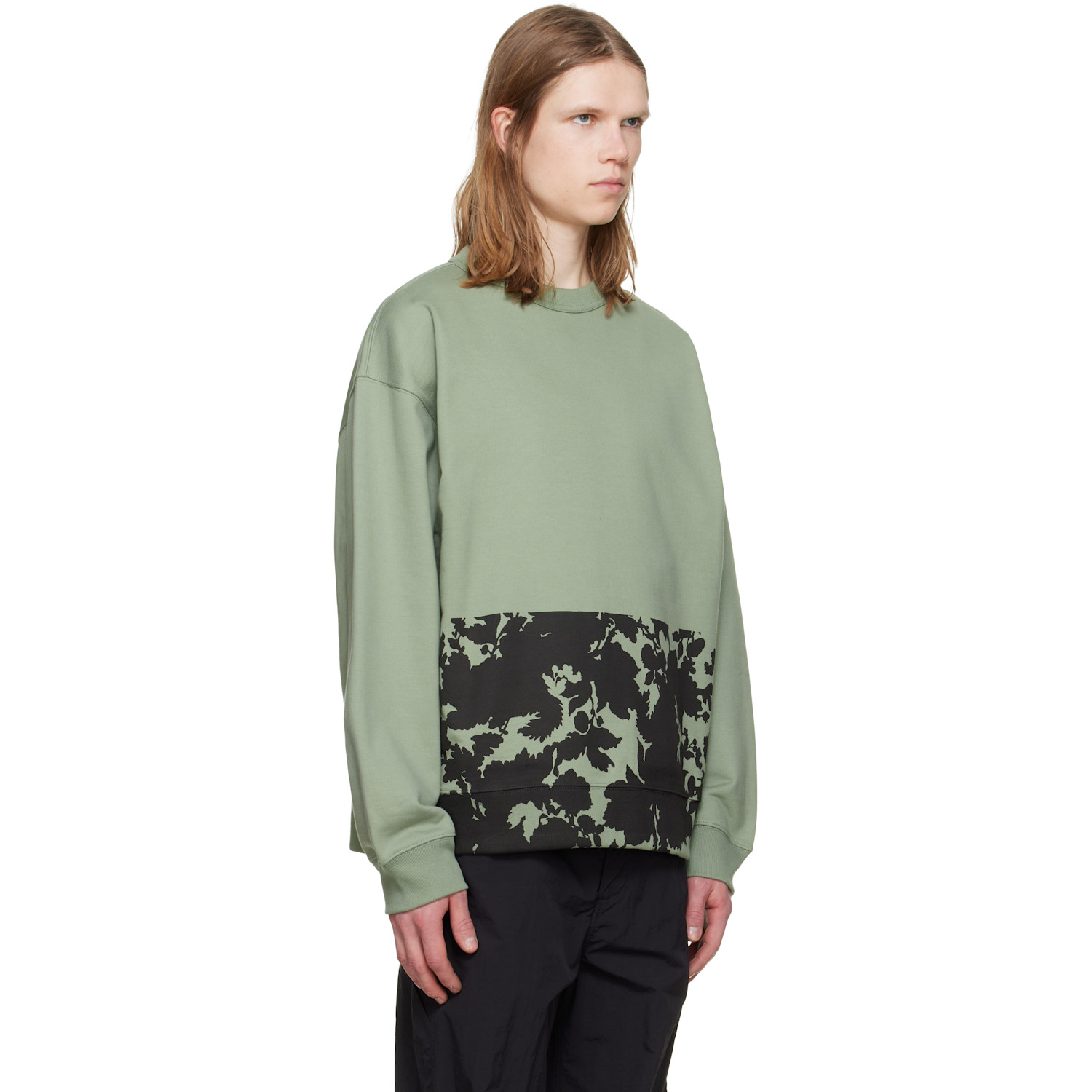 Dries Van Noten Green Floral Sweatshirt 