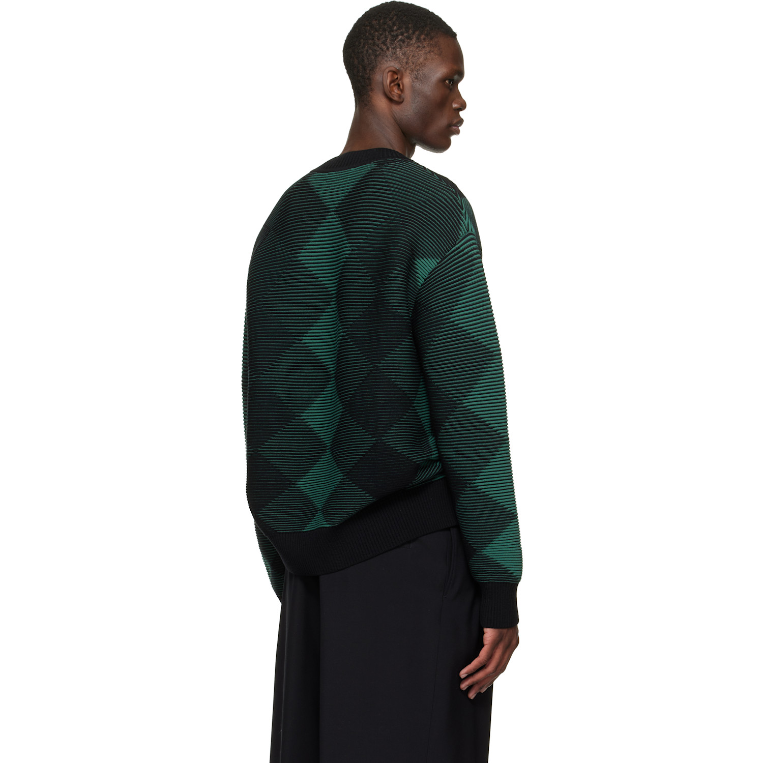  Dries Van Noten Green Argyle Sweater 